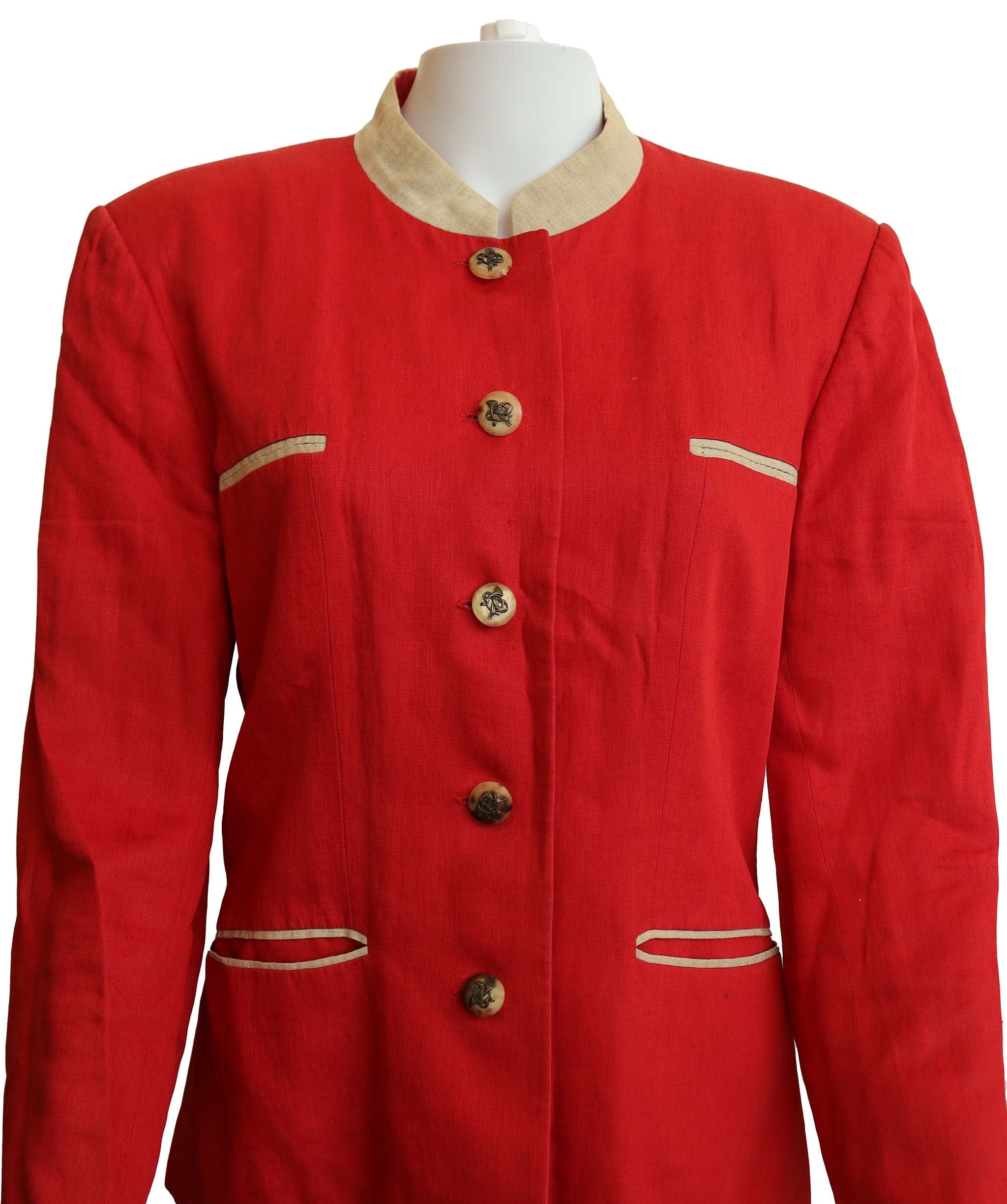 Hermes Hermès red jacket with col mahault AGC2916