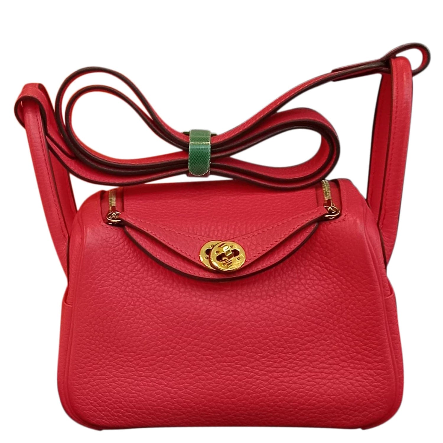 Hermès Hermès Sac Mini Lindy in Rose Texas Clemence / Taurillon Leather