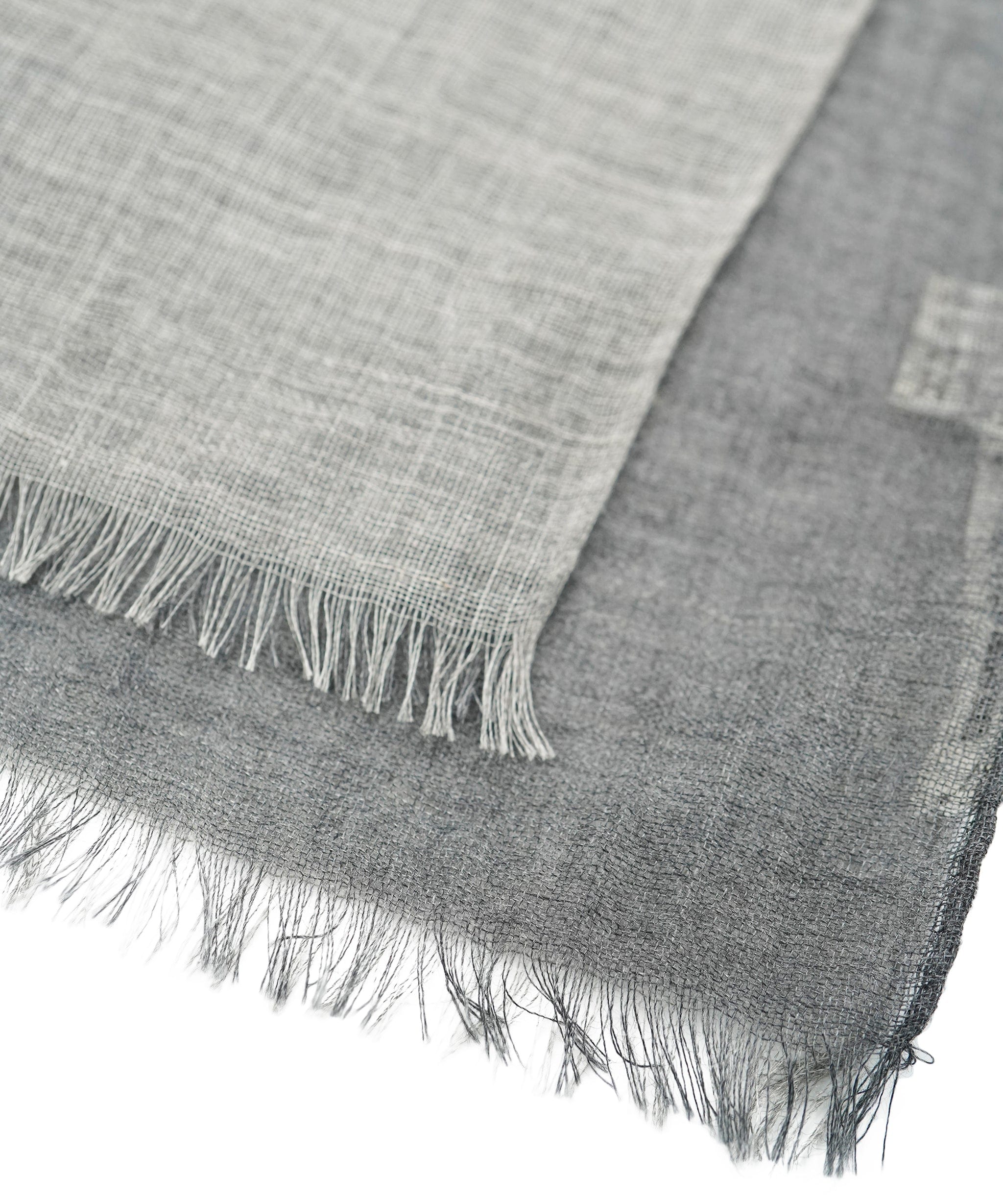 Hermès Hermes small rectangular cashmere grey two tone scarf with box - AJC0909