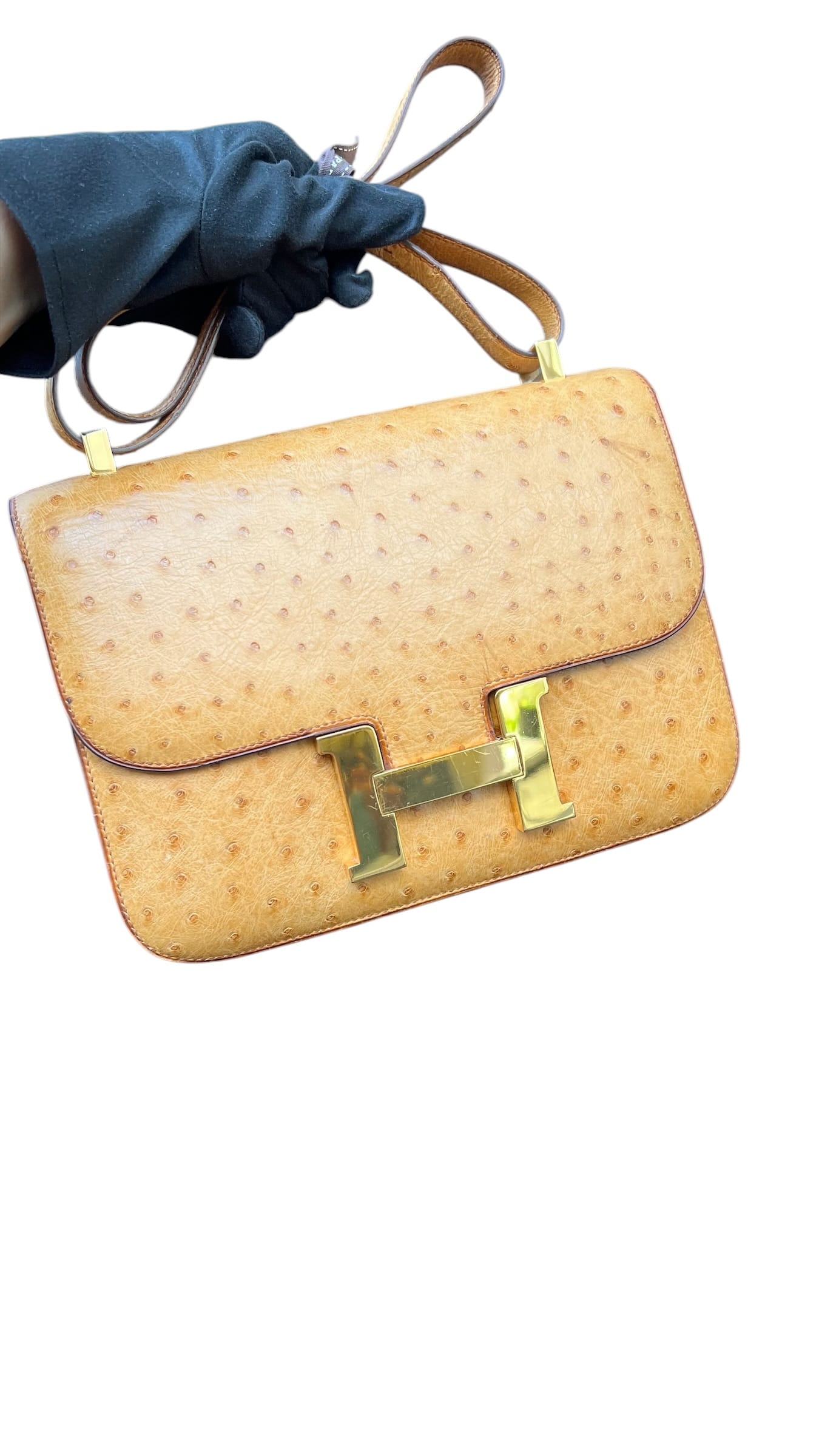 Hermes Hermes Vintage Constance 23 Natural Ostrich GHW #S SSLG1043