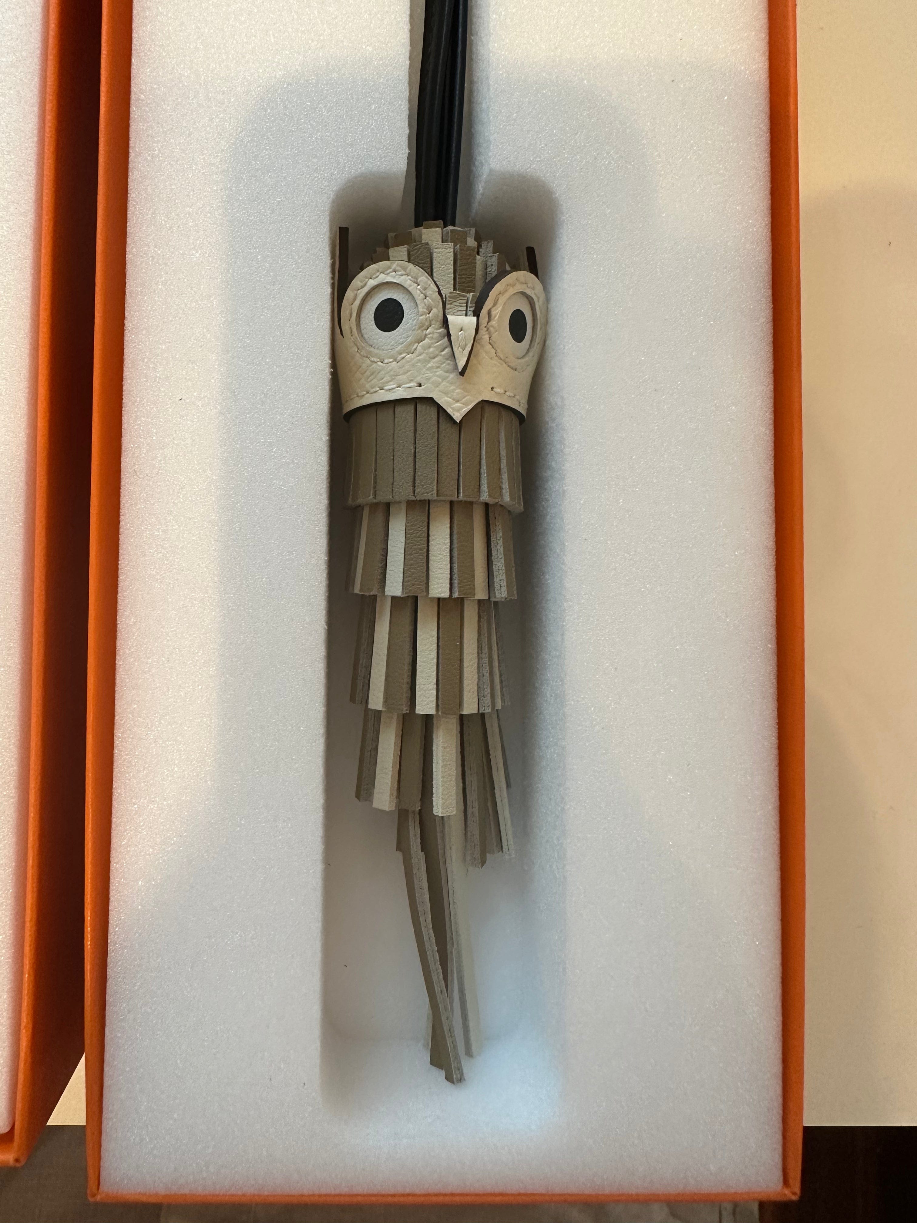 Hermes Hermes Craie/Marfa Chouette Charm - Unused in box