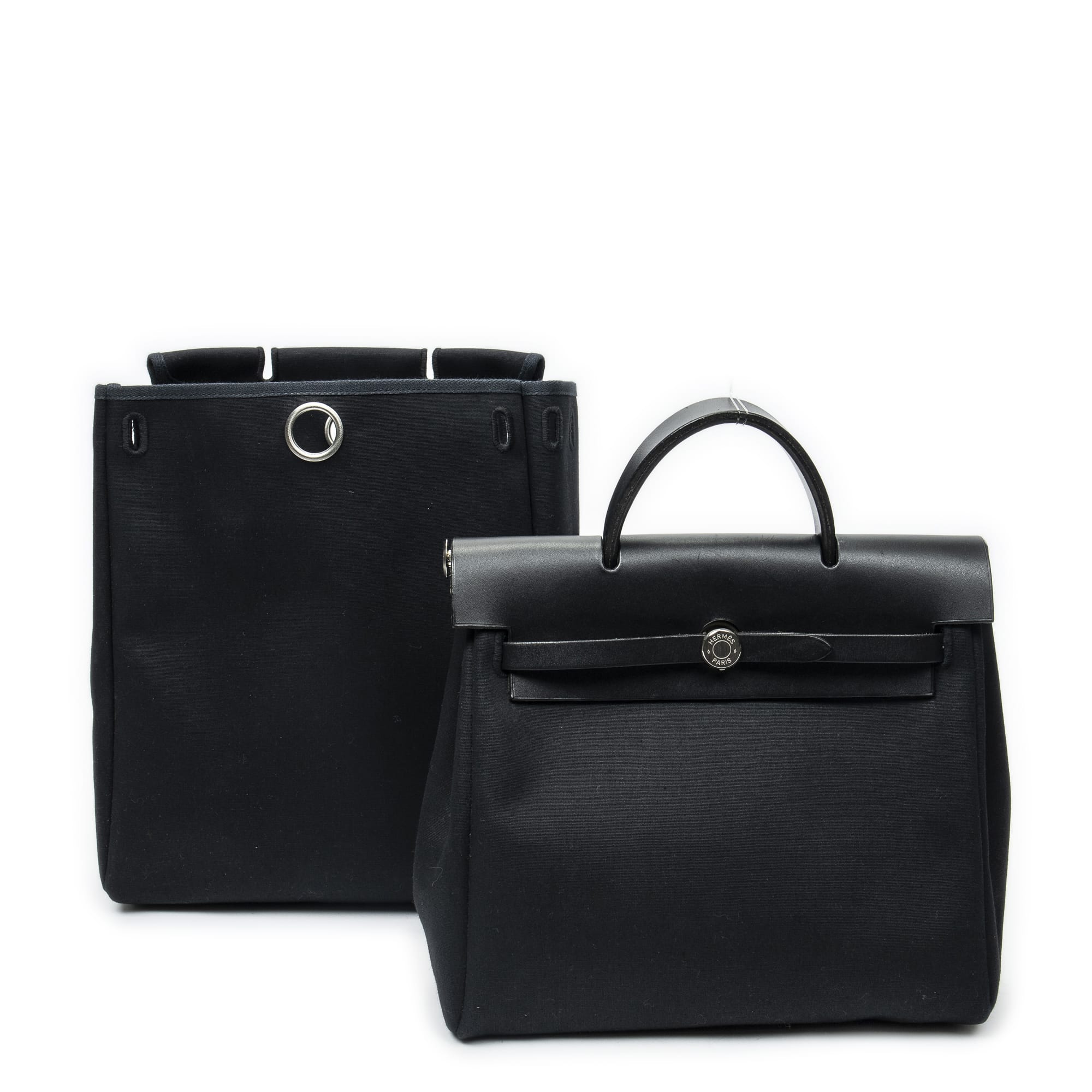 Hermès Hermès Black Canvas Herbag A Dos ABC2559