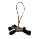 Hermes Hermes Budy Shearing Bag Charm Wool/Lambskin Black/Chocolate/Etoupe Stamp W