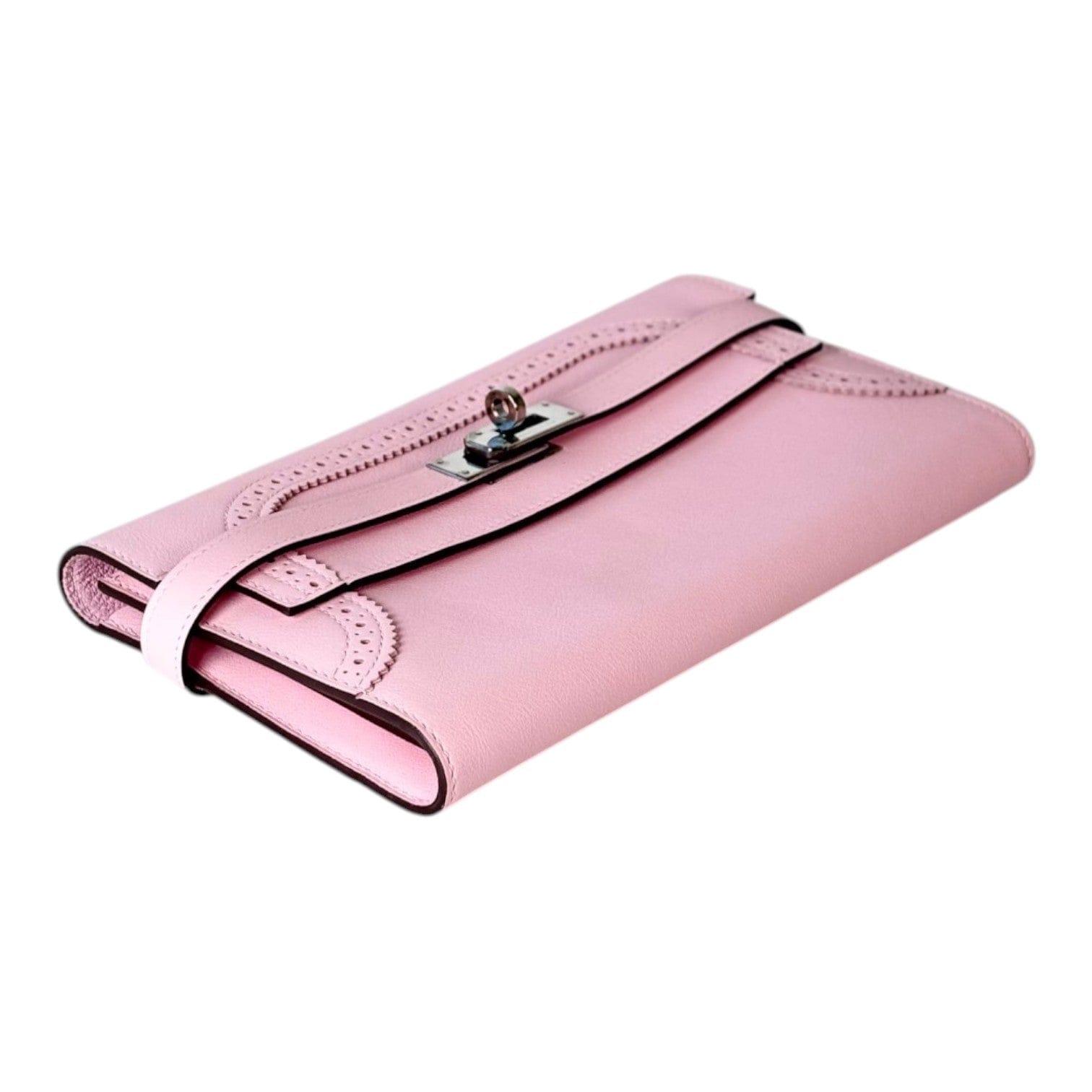 Hermes Hermes Kelly Swift Pink Long Wallet with Ghliilies Detail