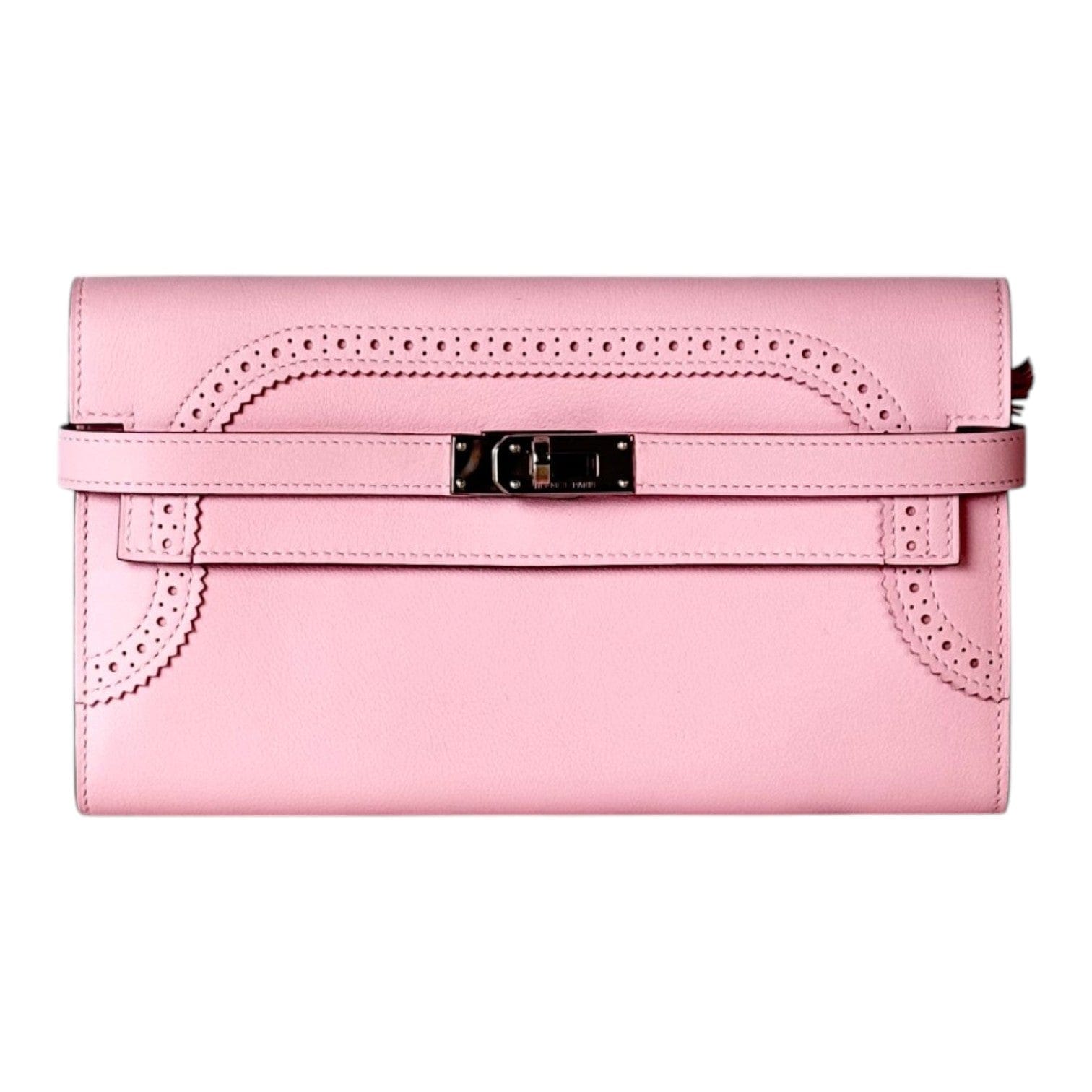 Hermes Hermes Kelly Swift Pink Long Wallet with Ghliilies Detail