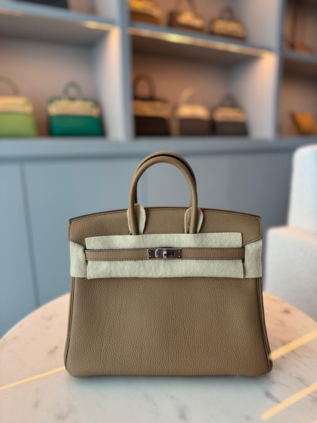 Hermès Birkin 25 Chai Togo Leather with Palladium Hardware AGC3187