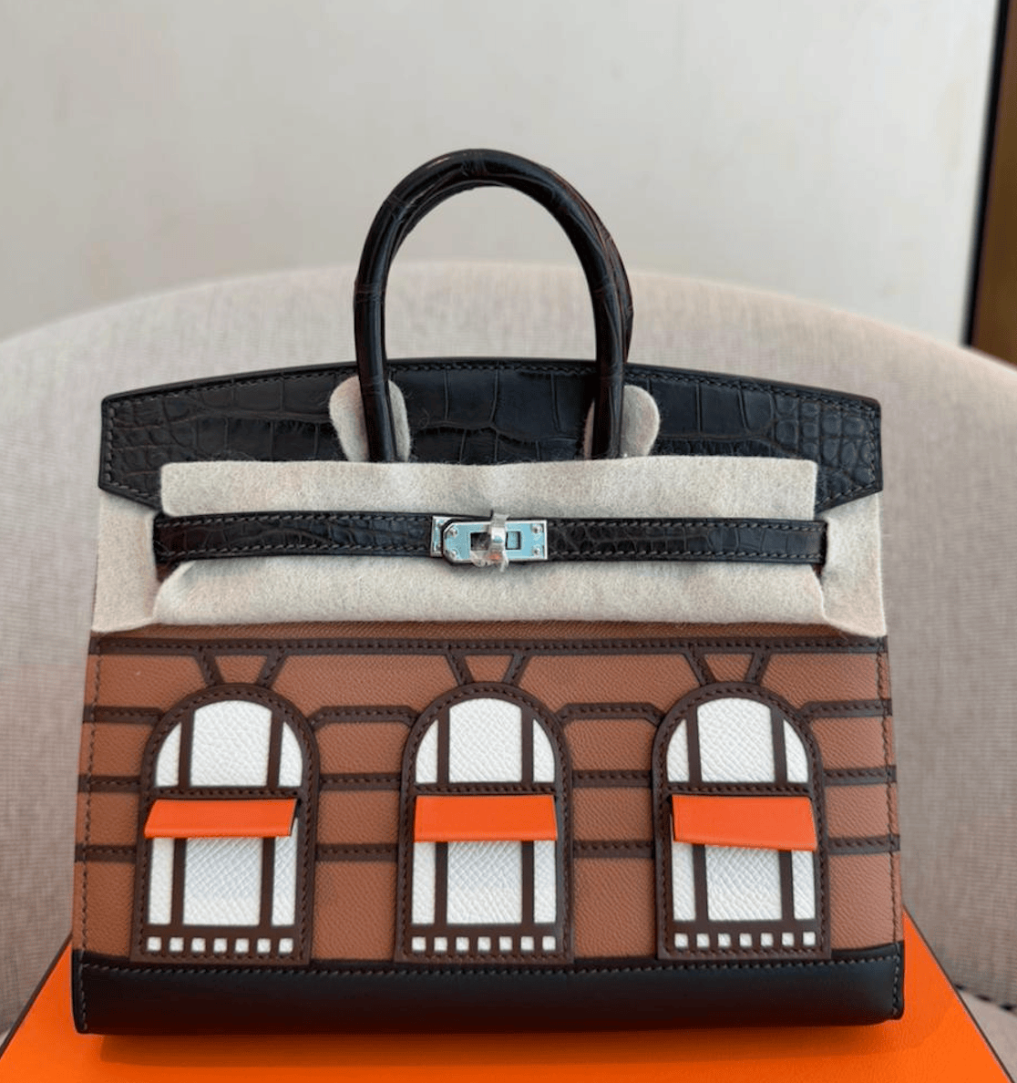 Hermès Birkin Sellier 20 Gold, Ebène, Craie, Orange H AGC3538