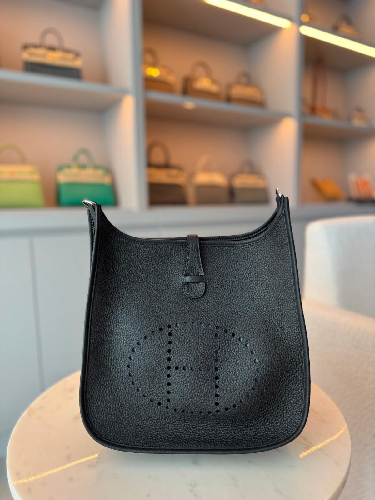 Hermès Evelyn 29 Black Clemence with Palladium Hardware AGC3233