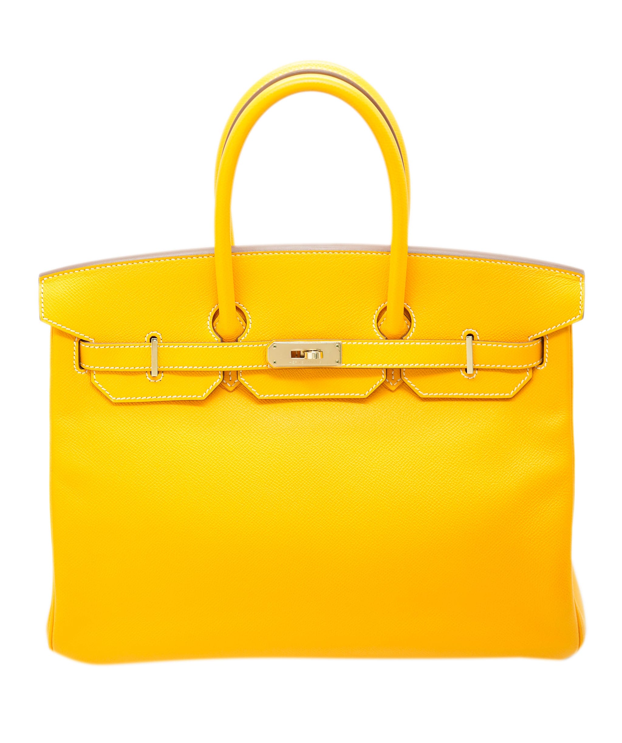 Hermès Hermes B35 Jaune D'or Candy Collection With Potiron Interior Epsom Permabrass hardware ASC4996