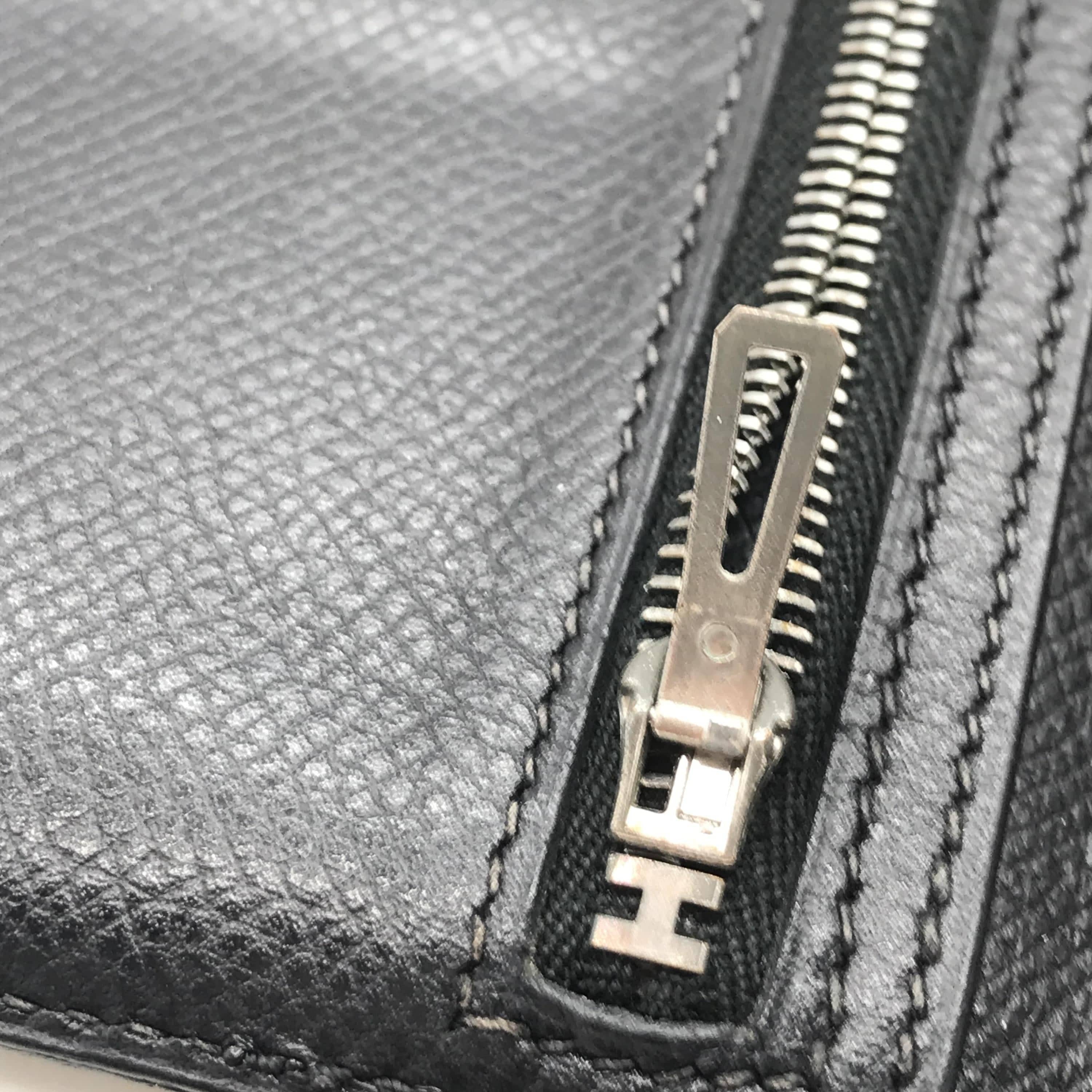 Hermès Hermès Bearn Leather Black Long Bifold Wallet ALC3213