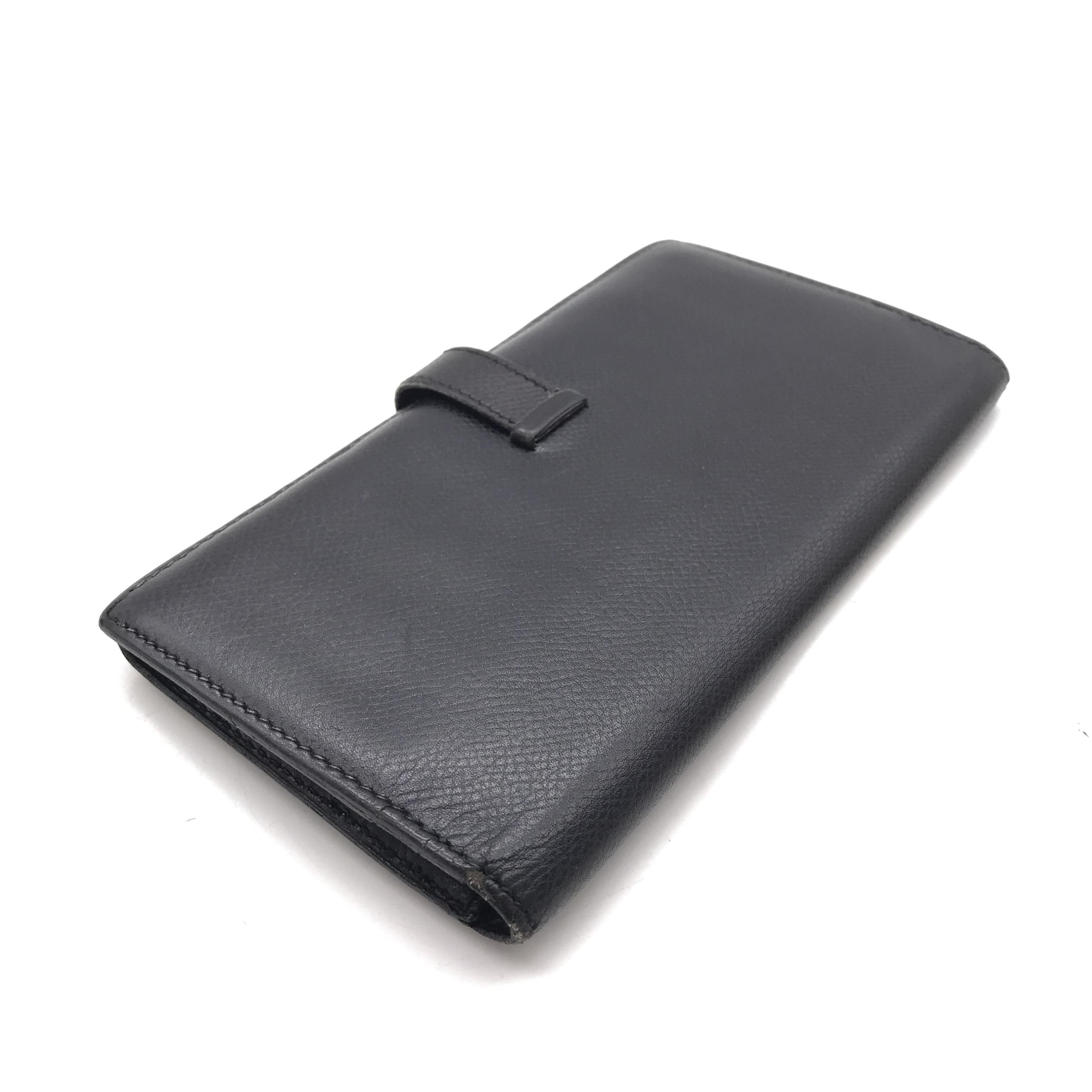 Hermès Hermès Bearn Leather Black Long Bifold Wallet ALC3213
