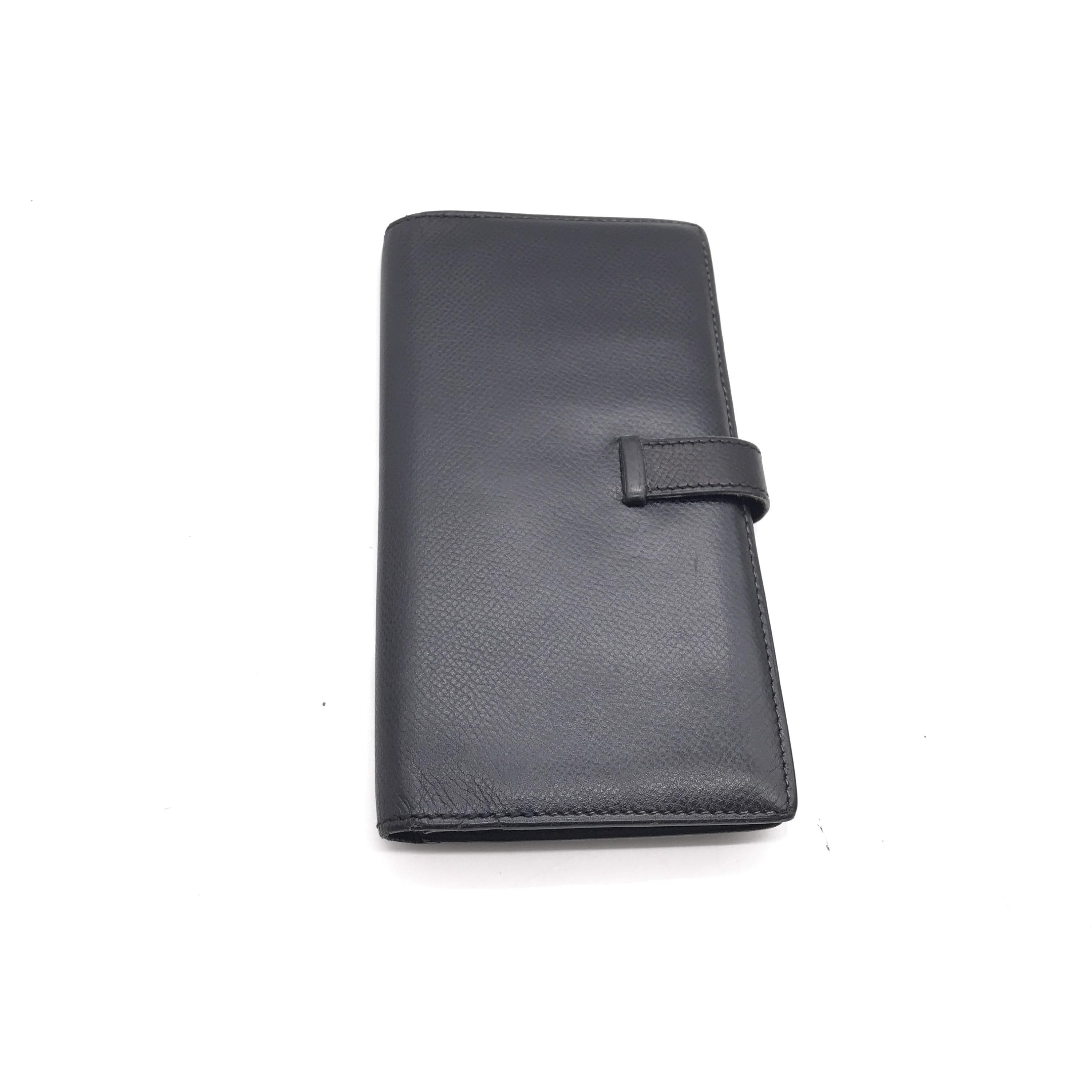 Hermès Hermès Bearn Leather Black Long Bifold Wallet ALC3213
