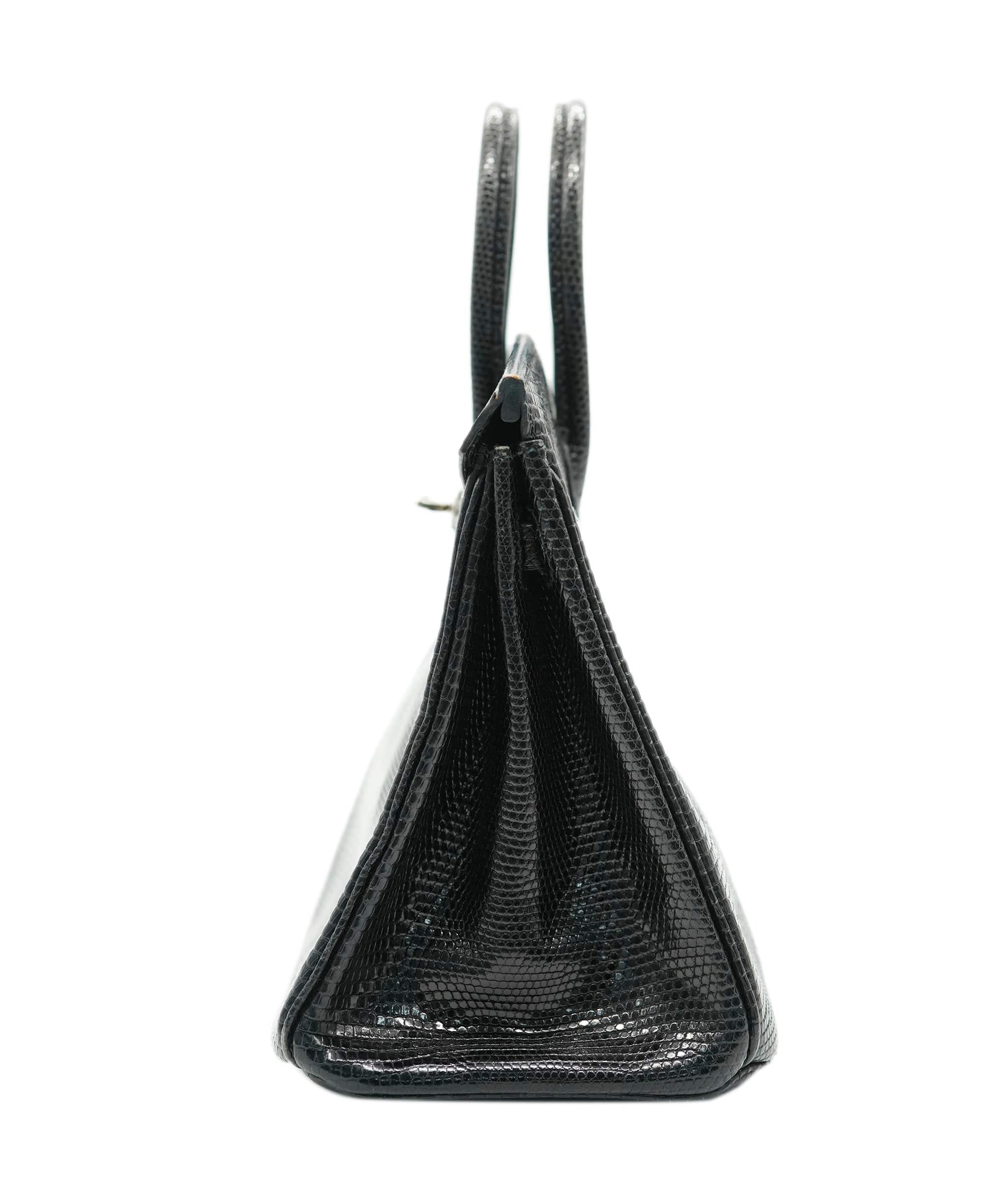 Hermès Hermès Birkin 25 Black Lizard PHW SKL1727