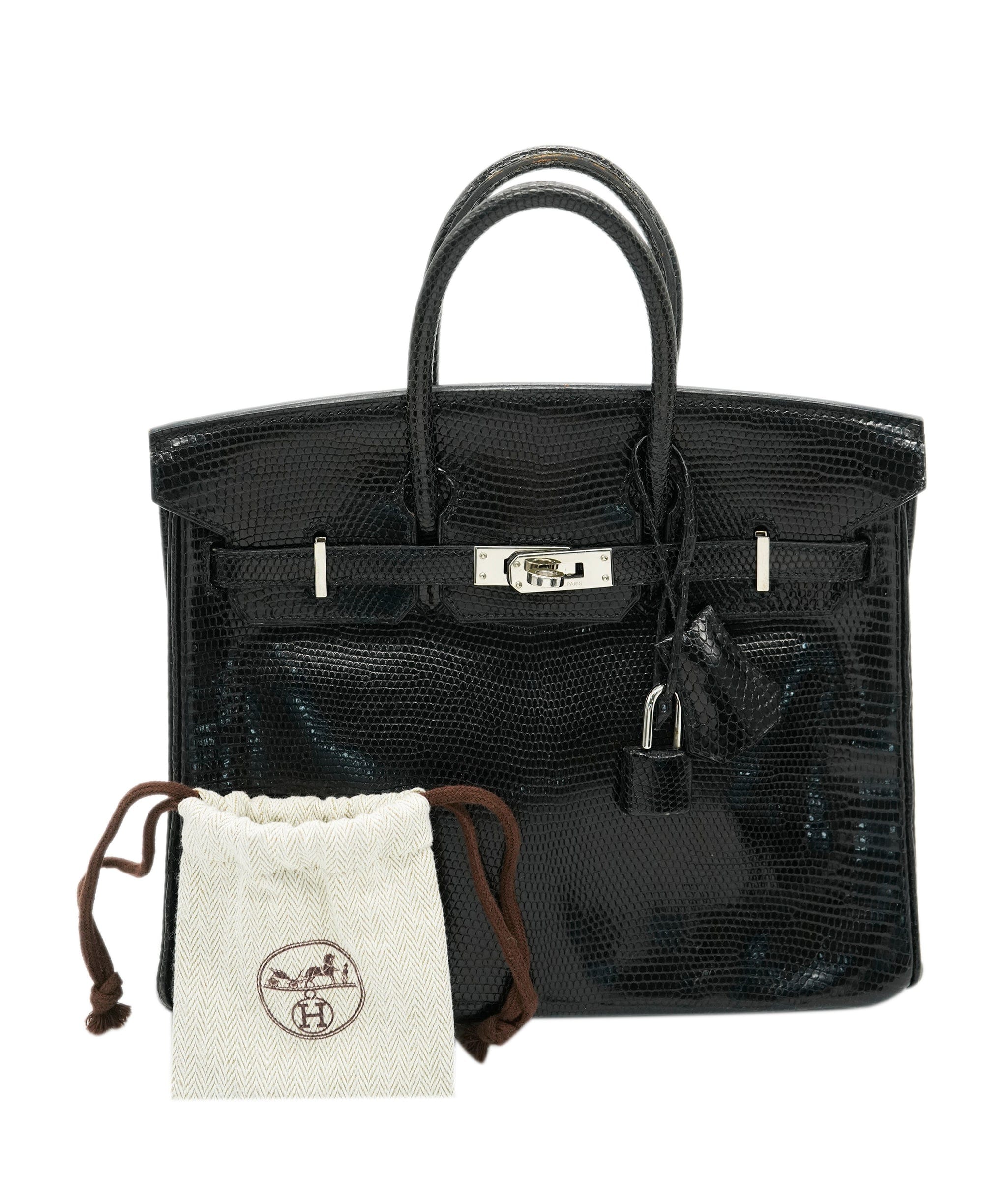 Hermès Hermès Birkin 25 Black Lizard PHW SKL1727