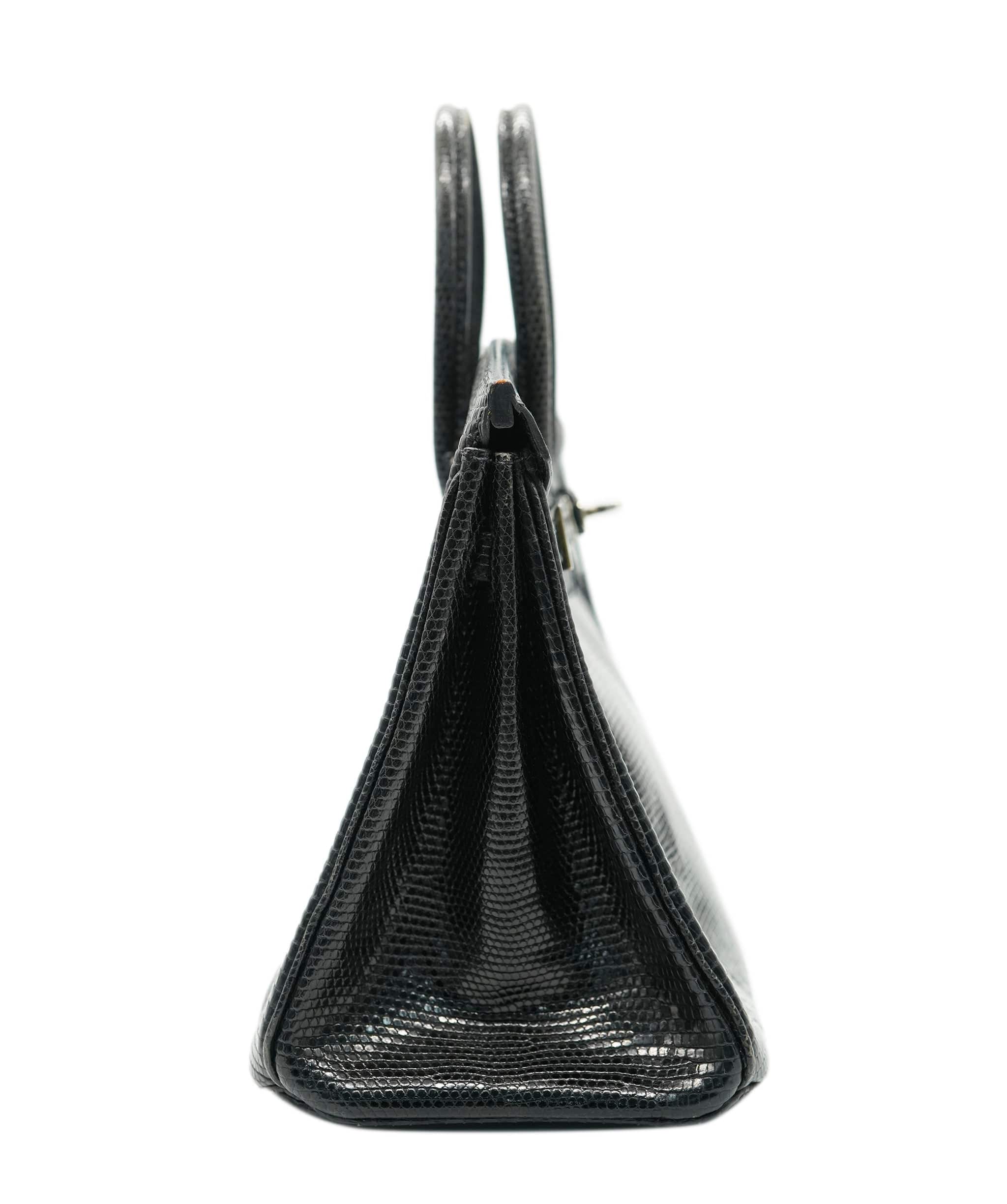 Hermès Hermès Birkin 25 Black Lizard PHW SKL1727