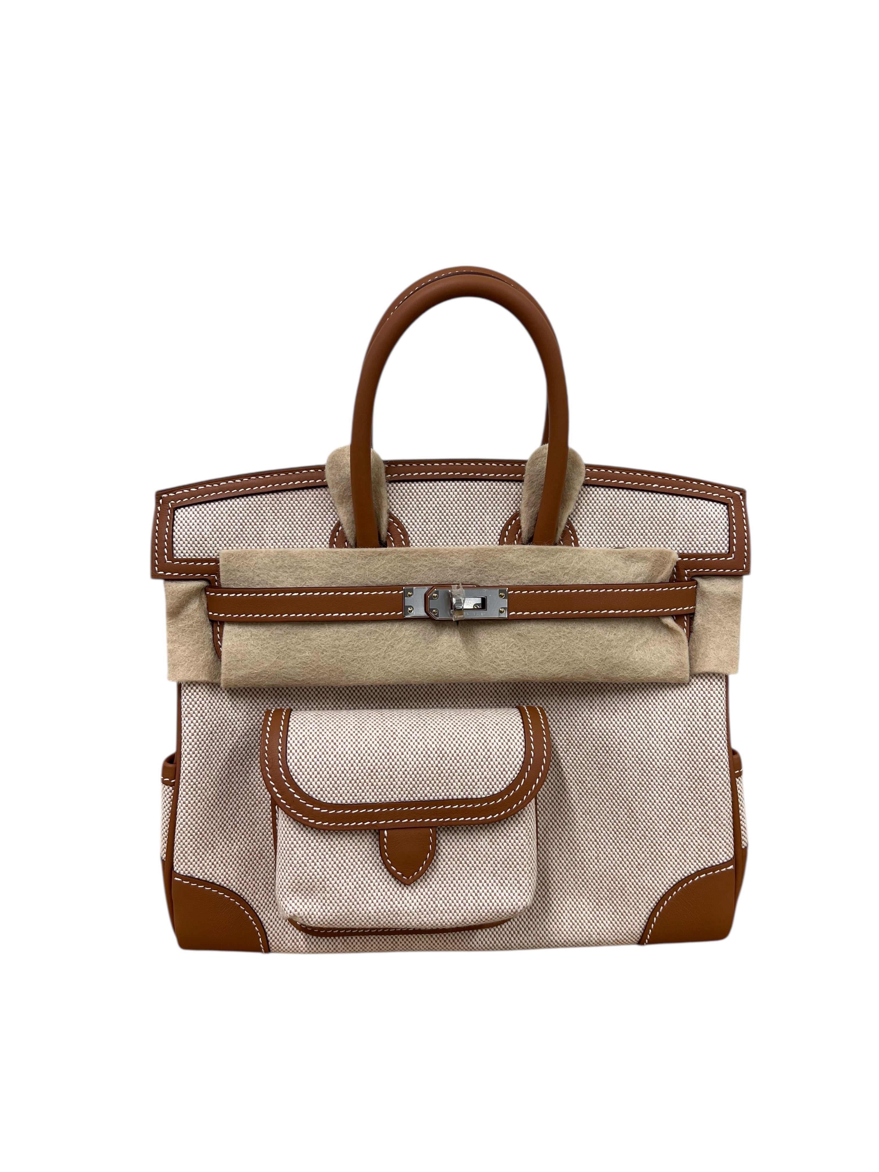 Hermès Hermes Birkin 25 cargo Gold Toile goelan/Swift PHW #K SKCJB-296185