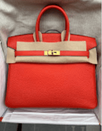Hermès Hermes Birkin 25 Feu GHW Z togo ALTC0482