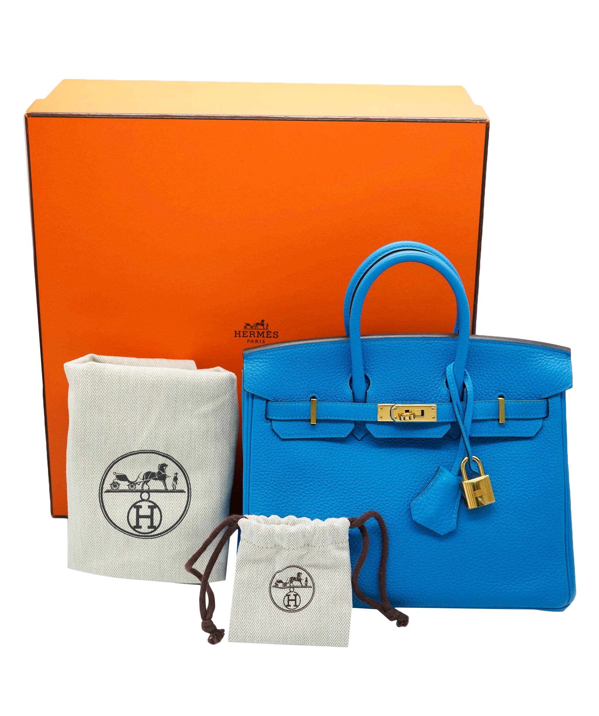 Hermès Hermes Birkin 25 Mykonos Blue Togo With GHW | PRELOVED 2017 (A STAMP) Full set ALC2459