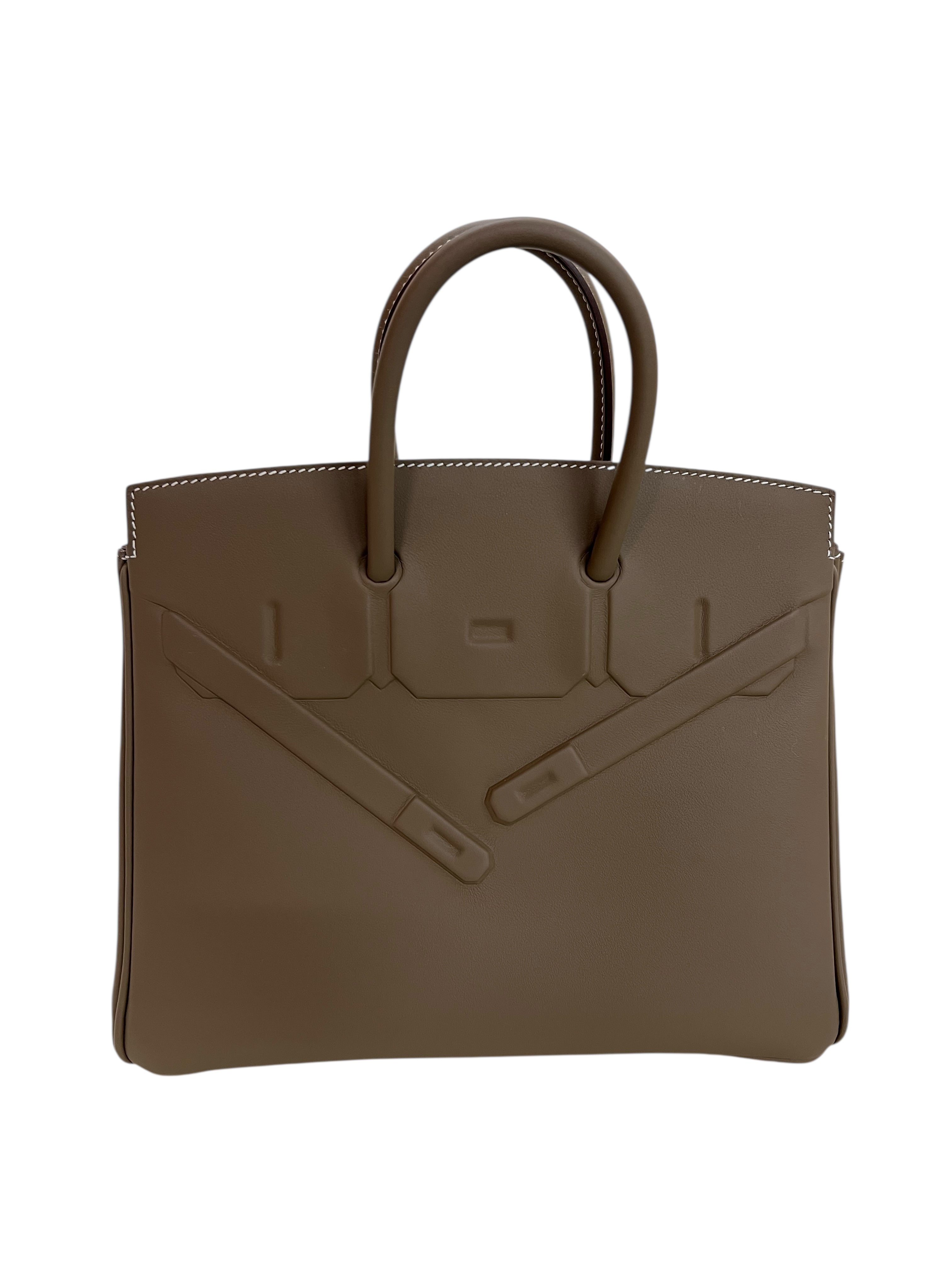 Hermès Hermes Birkin 25 Shadow Etoupe Swift PHW #W SKCJB-217608