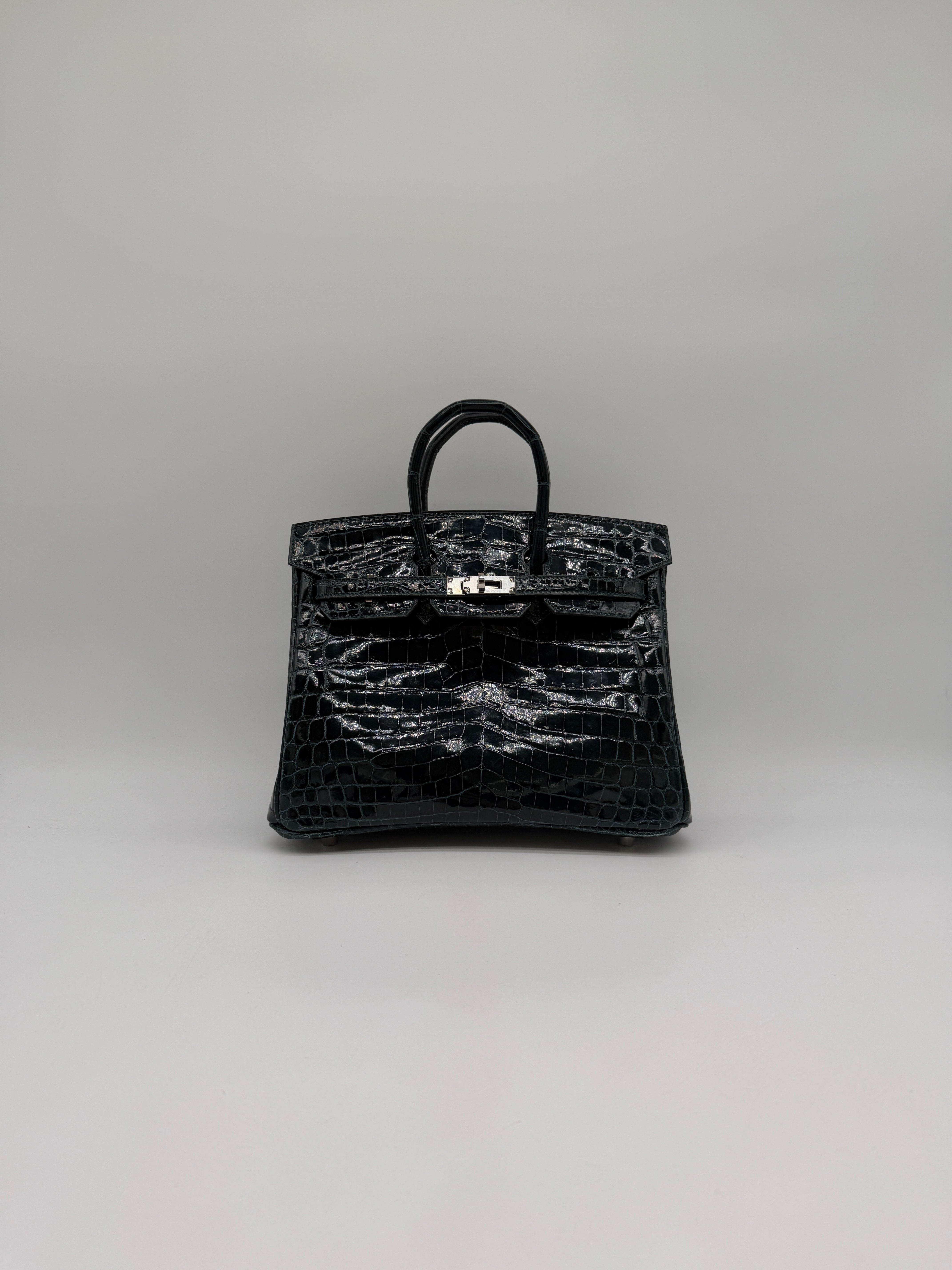 Hermès Hermès Birkin 25 Vert Cypress Shiny Nilo Palladium Hardware