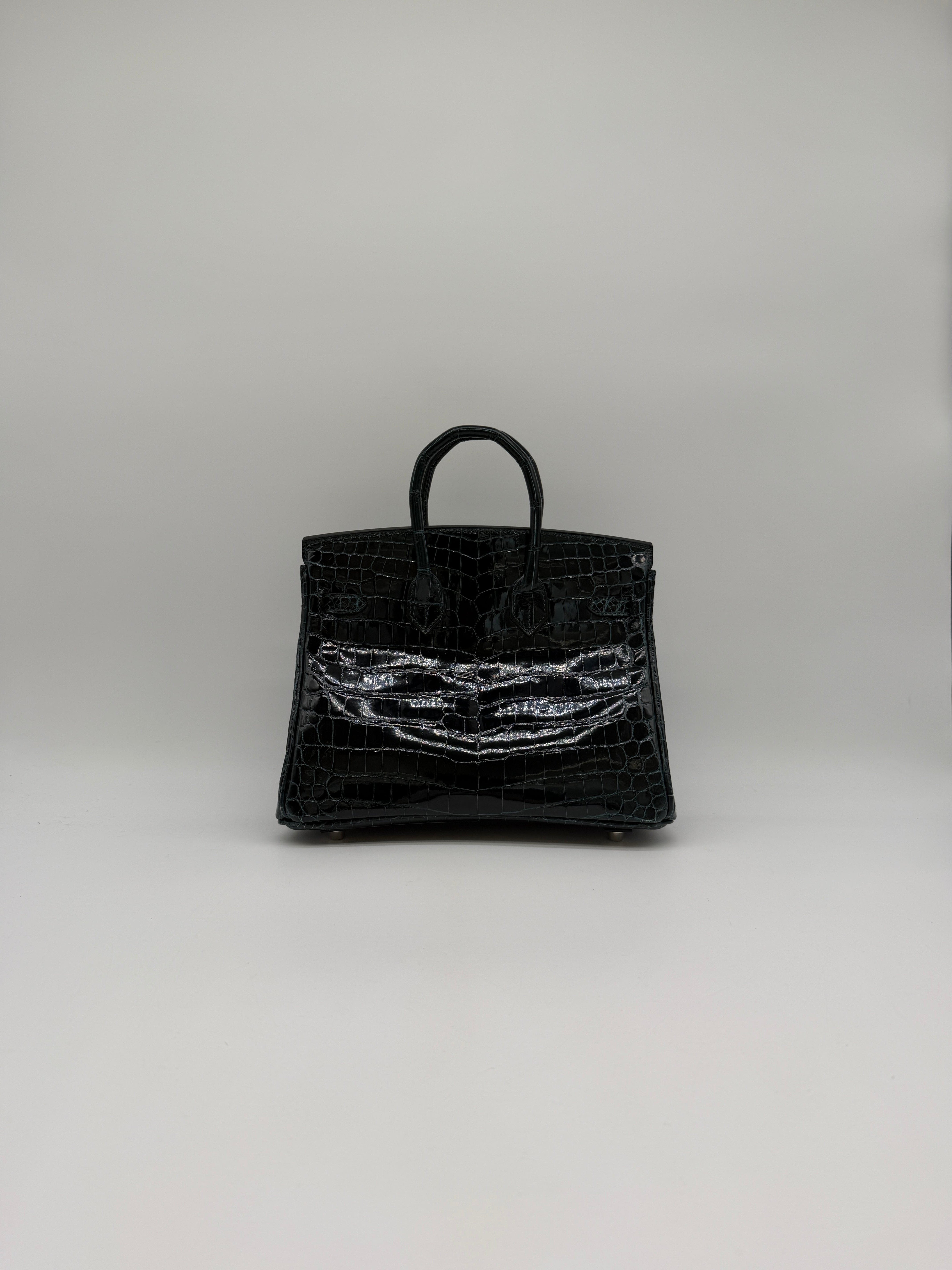 Hermès Hermès Birkin 25 Vert Cypress Shiny Nilo Palladium Hardware