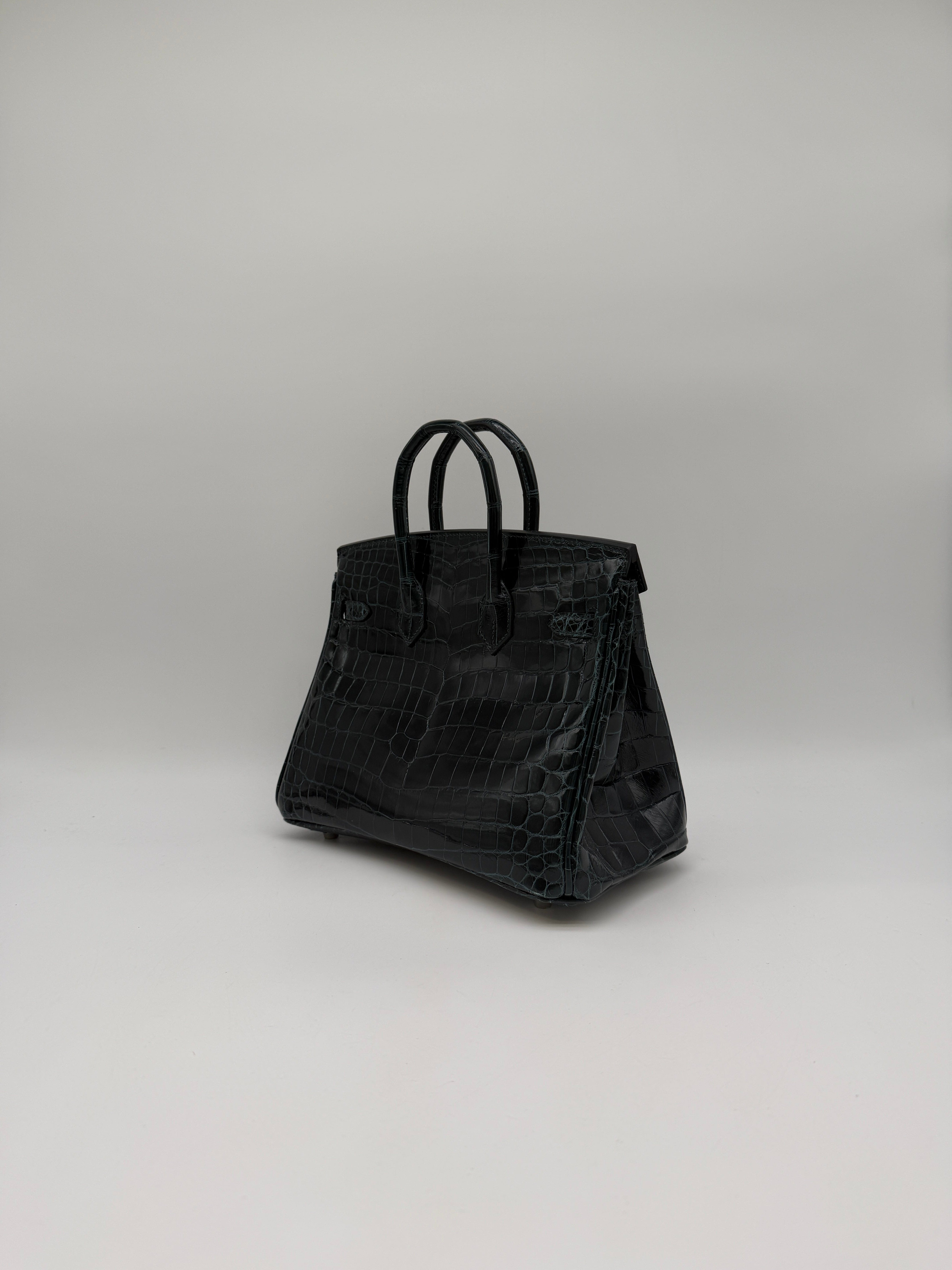 Hermès Hermès Birkin 25 Vert Cypress Shiny Nilo Palladium Hardware