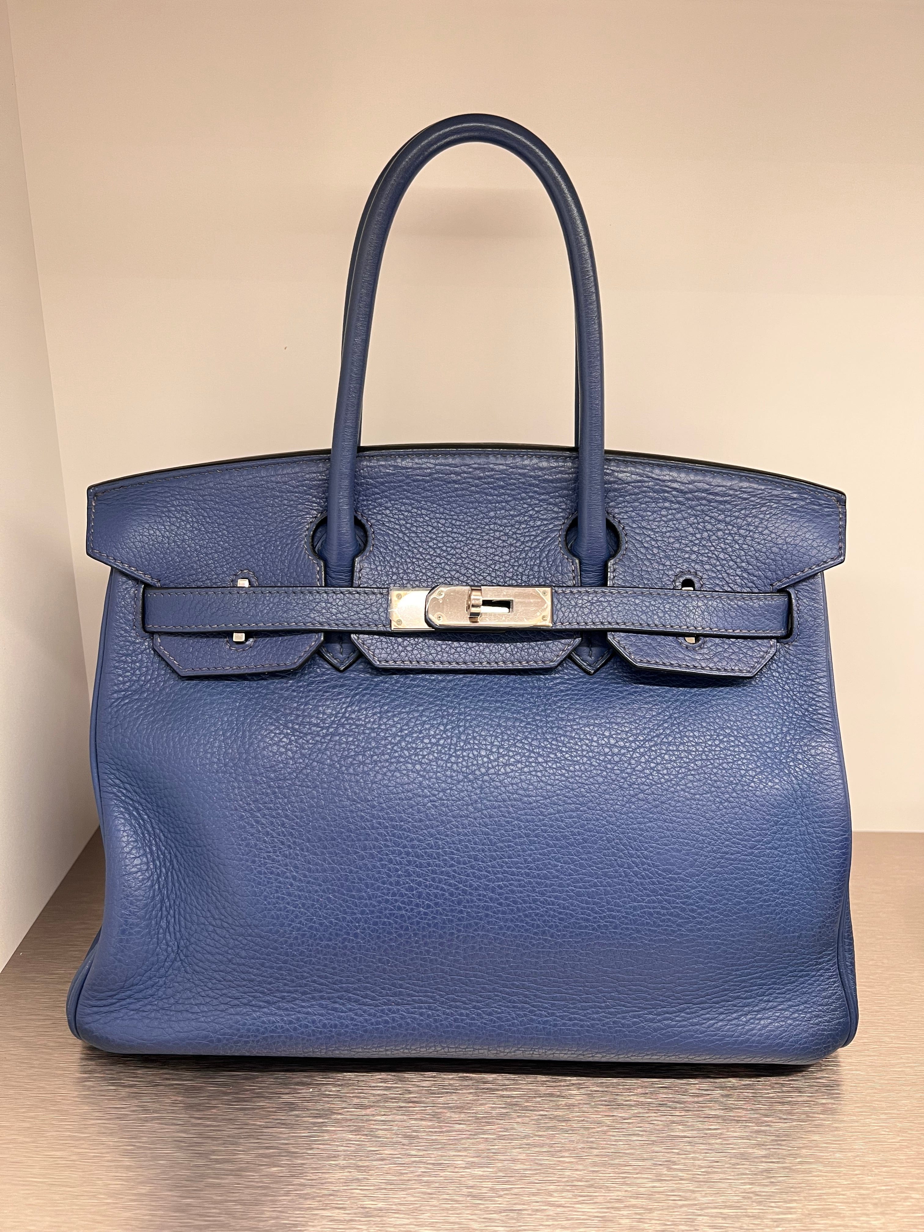 Hermès Hermes Birkin 30 Blue Agate Clemence PHW #M SKC8016H