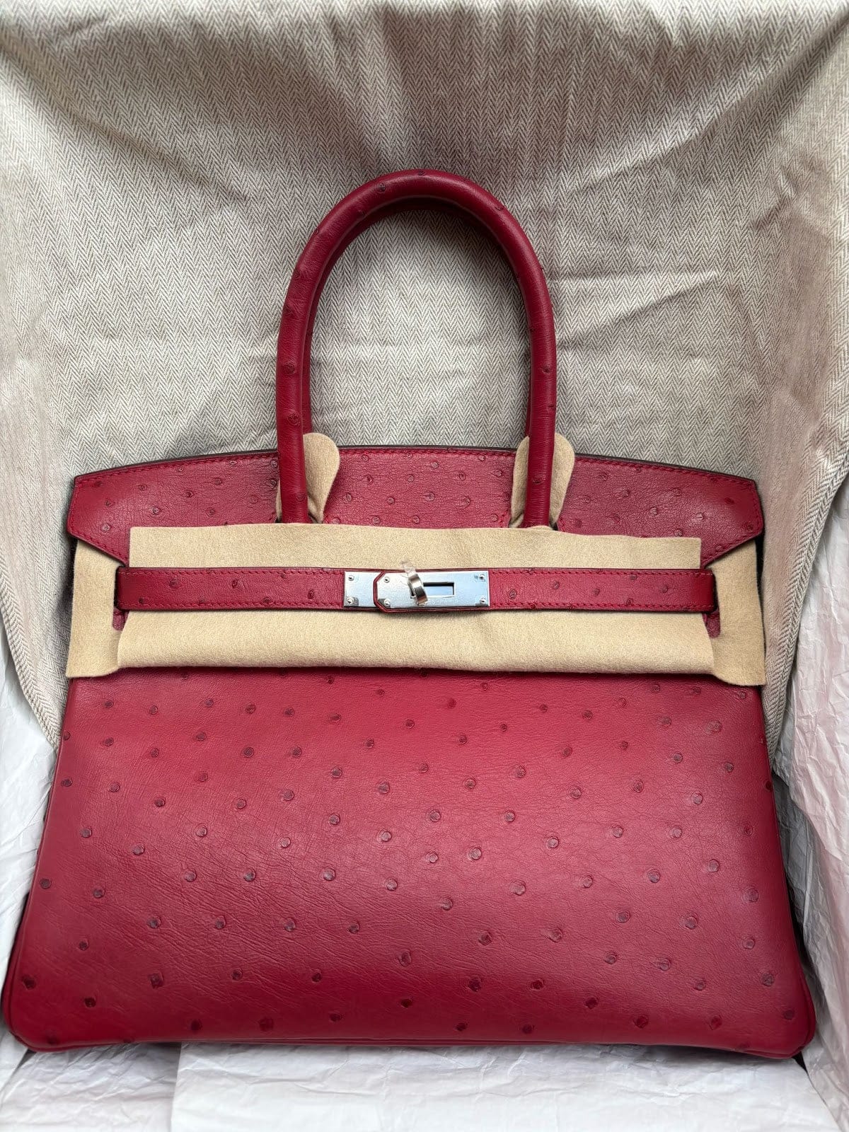 Hermès Hermes Birkin 30 Red Phw A ostrich ALTC0188