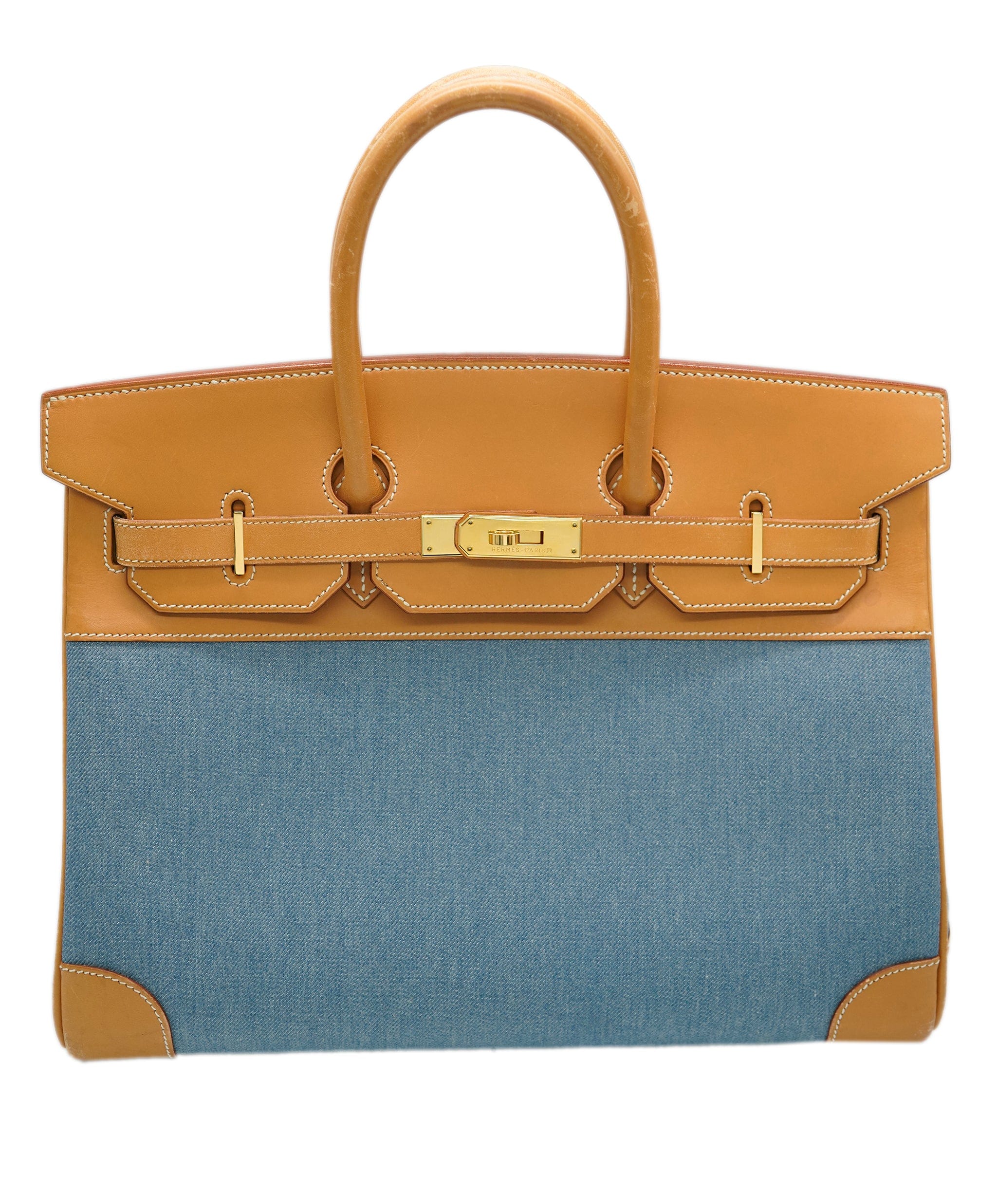 Hermès Hermes Birkin 35 denim & natural barenia leather ALC2227