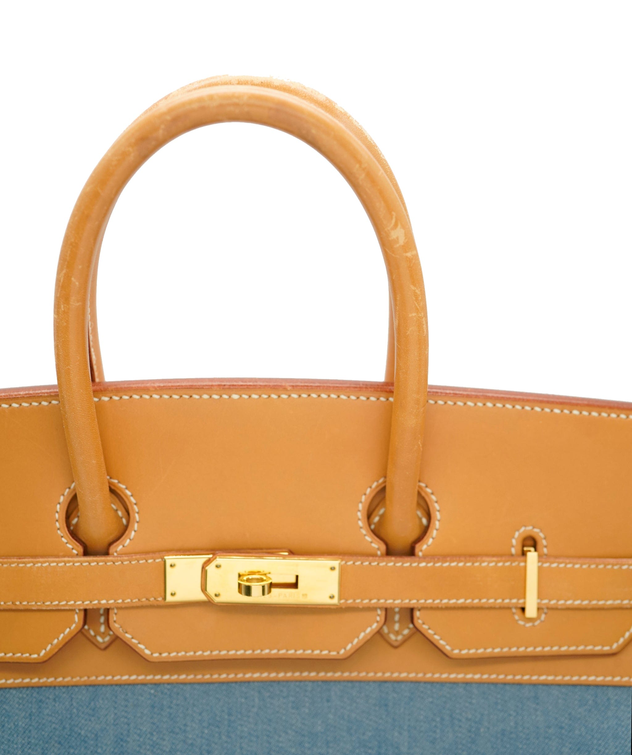 Hermès Hermes Birkin 35 denim & natural barenia leather ALC2227