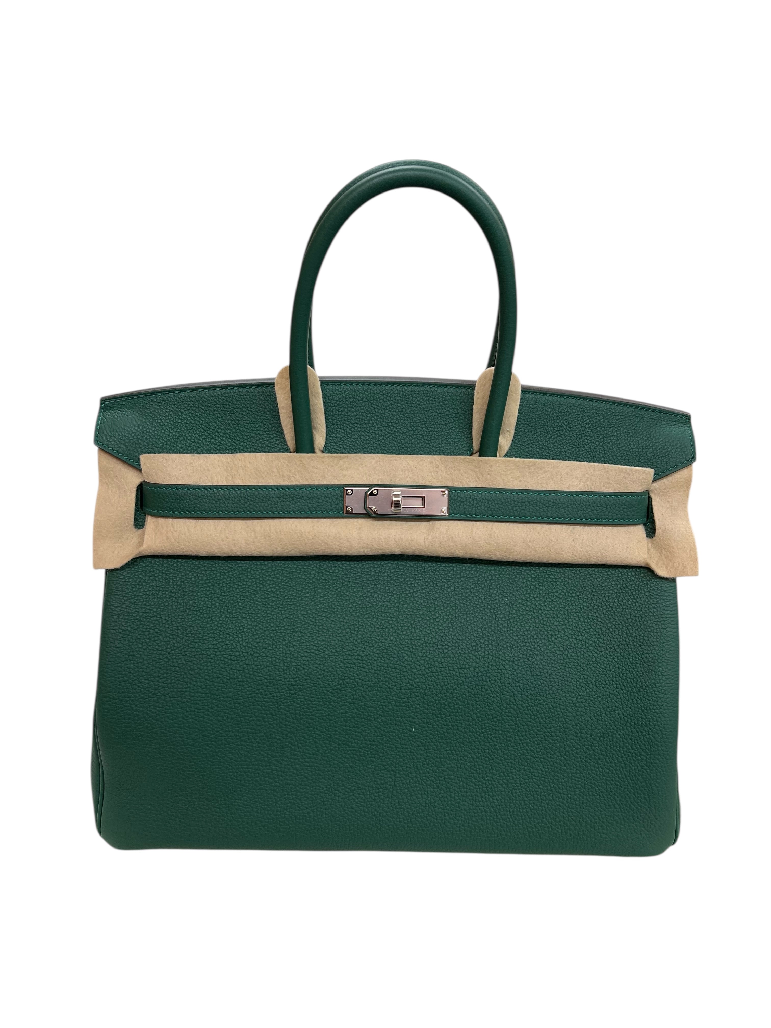 Hermès Hermes Birkin 35 Vert moyen Togo PHW #K SKCJB-291956