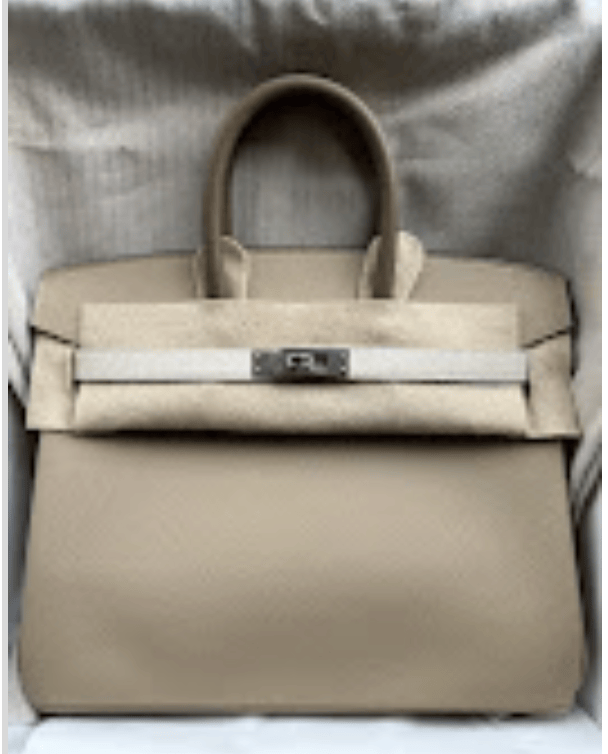 Hermès Hermes Birkin25 trench/craie/etoupe phw k epsom retourne ALTC0591