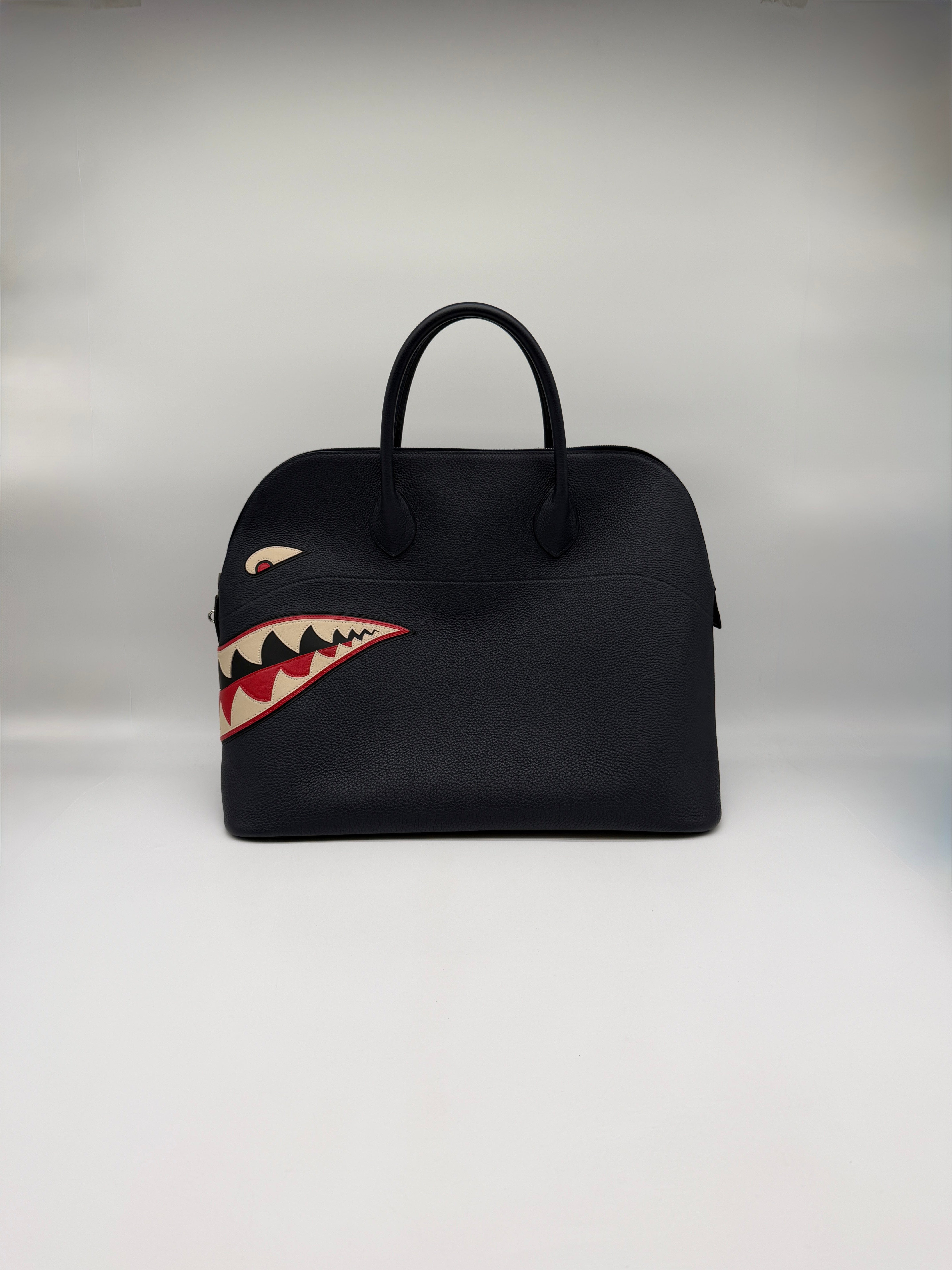 Hermès Hermès Bolide 45 Shark Bleu Nuit Togo Palladium Hardware