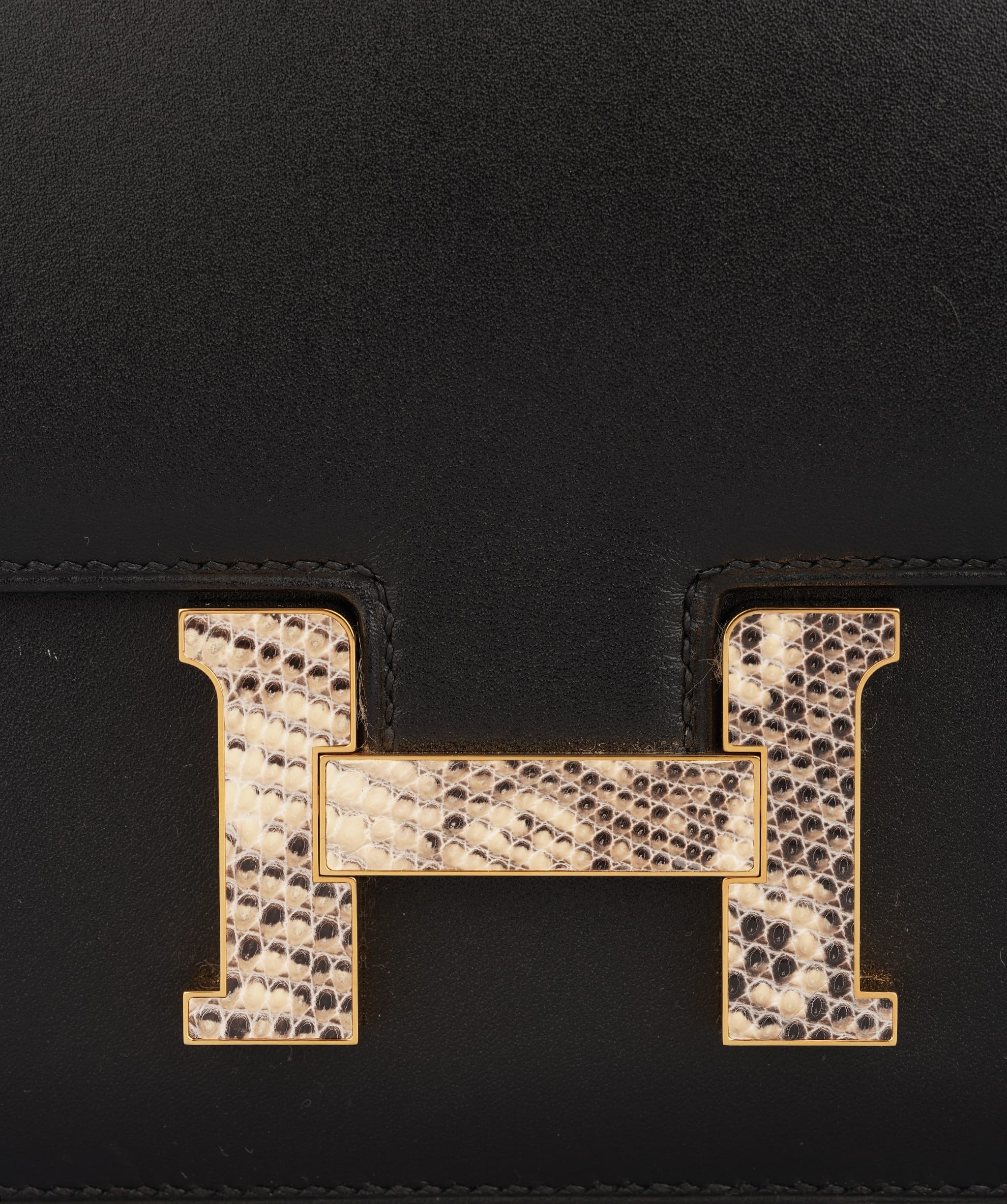 Hermes Hermès Constance 18 Black Leather Bag with Lizard H ALTC1017