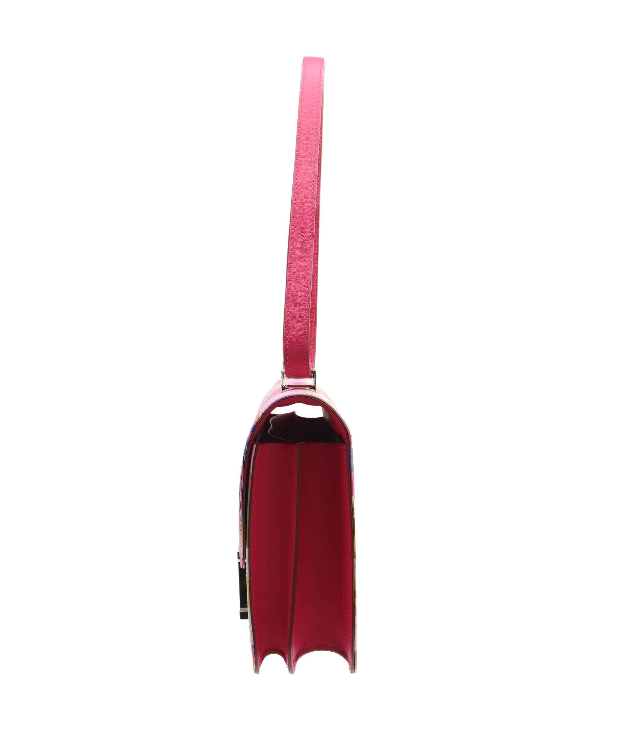 Hermès Hermes Constance 24 Limited Edition Rose Mexico Swift and Marble Silk PHW ASC7361
