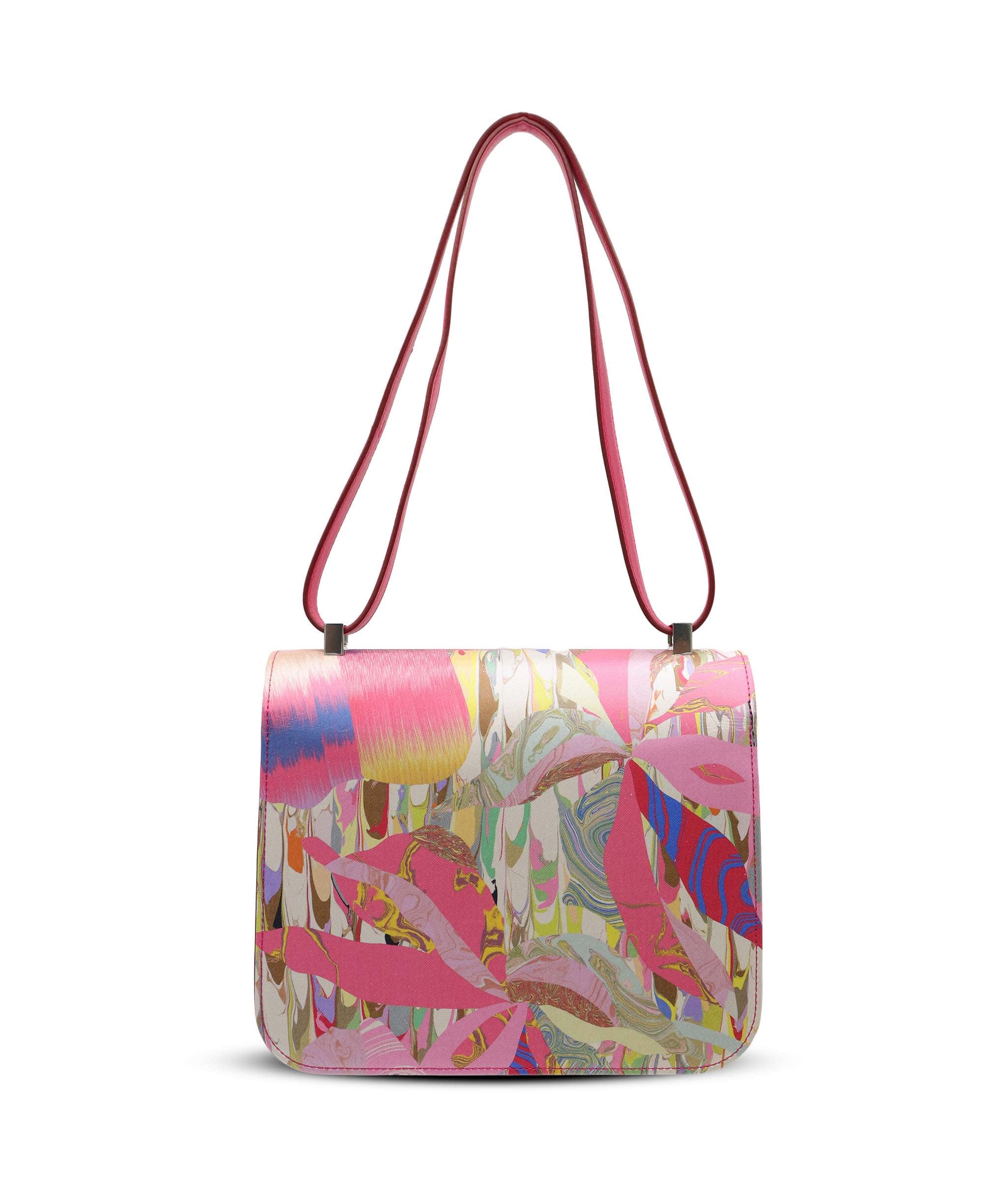 Hermès Hermes Constance 24 Limited Edition Rose Mexico Swift and Marble Silk PHW ASC7361