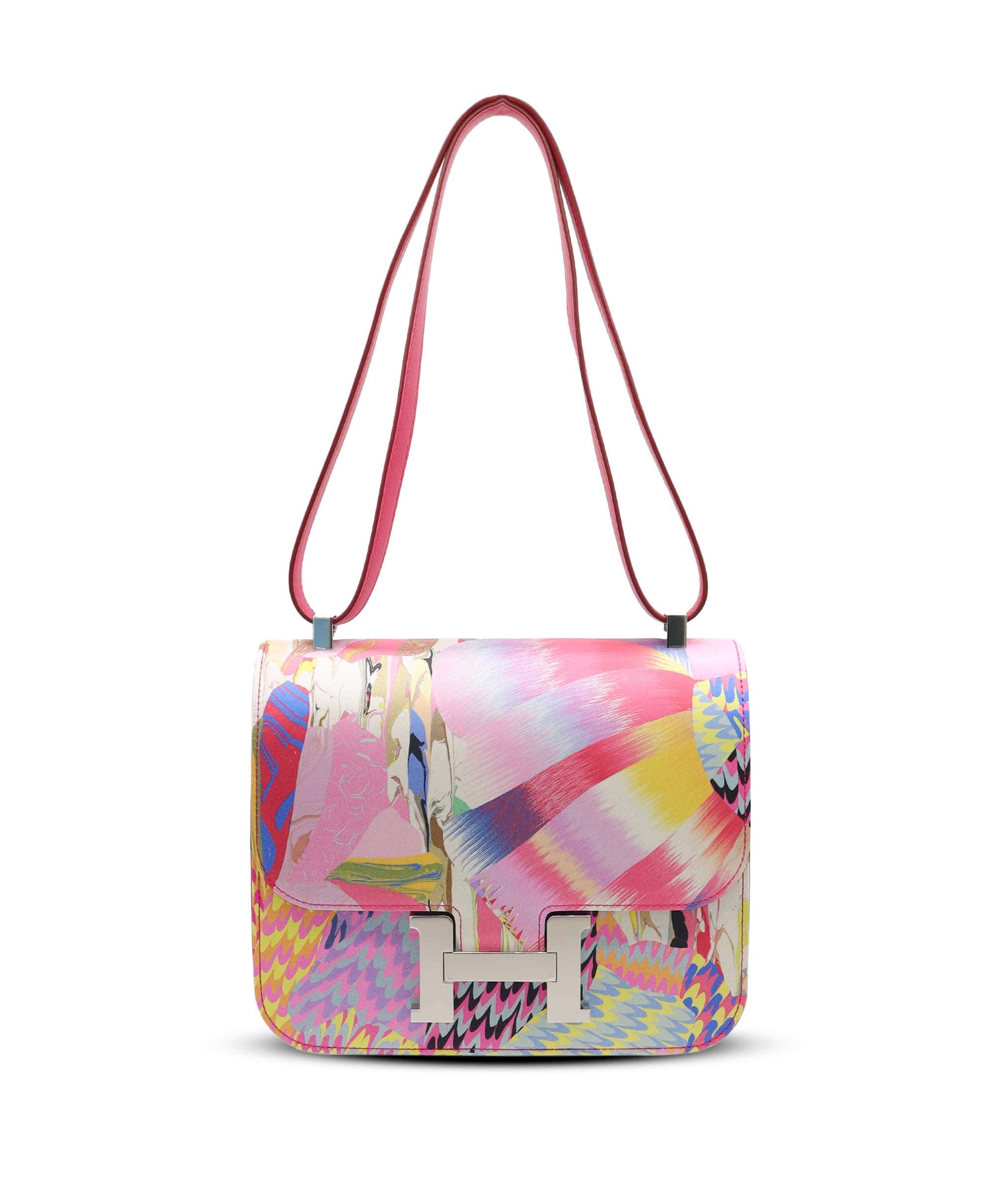Hermès Hermes Constance 24 Limited Edition Rose Mexico Swift and Marble Silk PHW ASC7361
