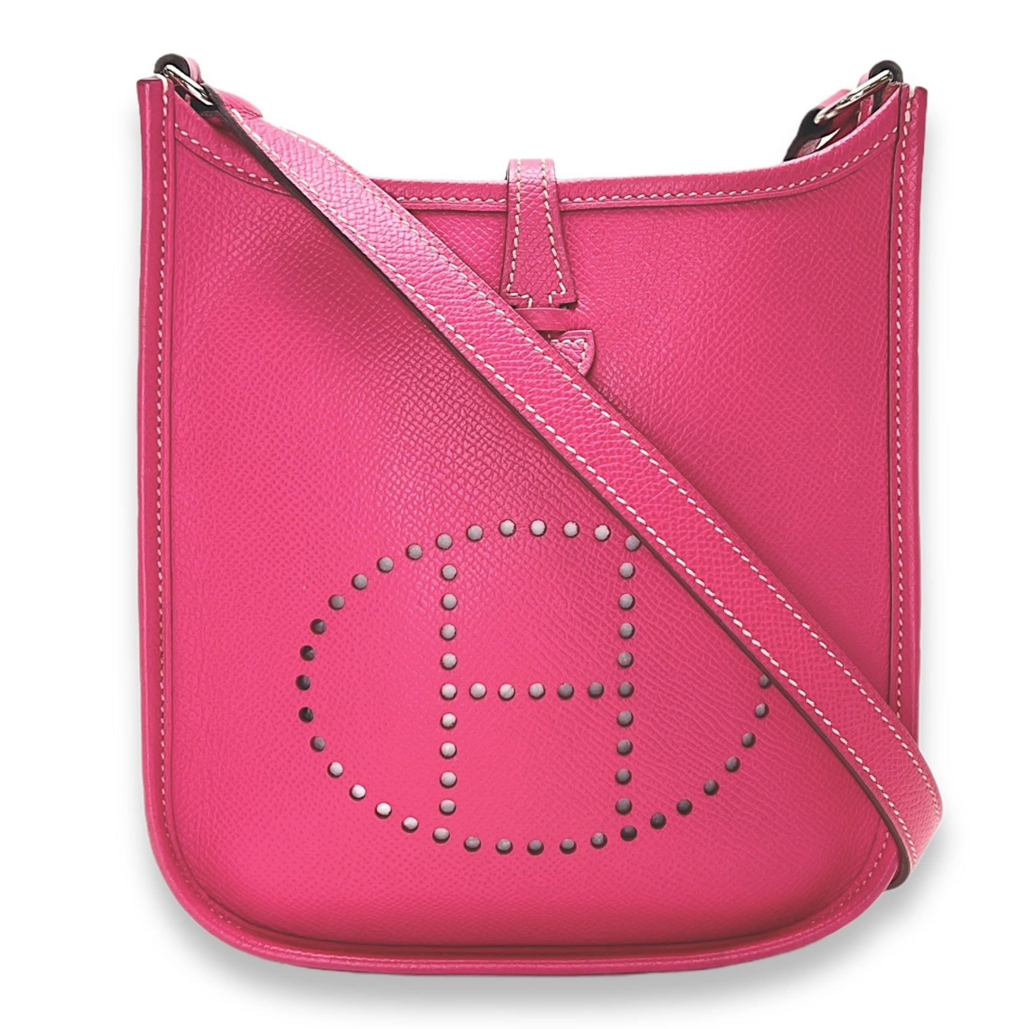 Hermès Hermès Evelyne TPM Rose Tyrien in Epsom, Palladium hardware S2408-000644DT