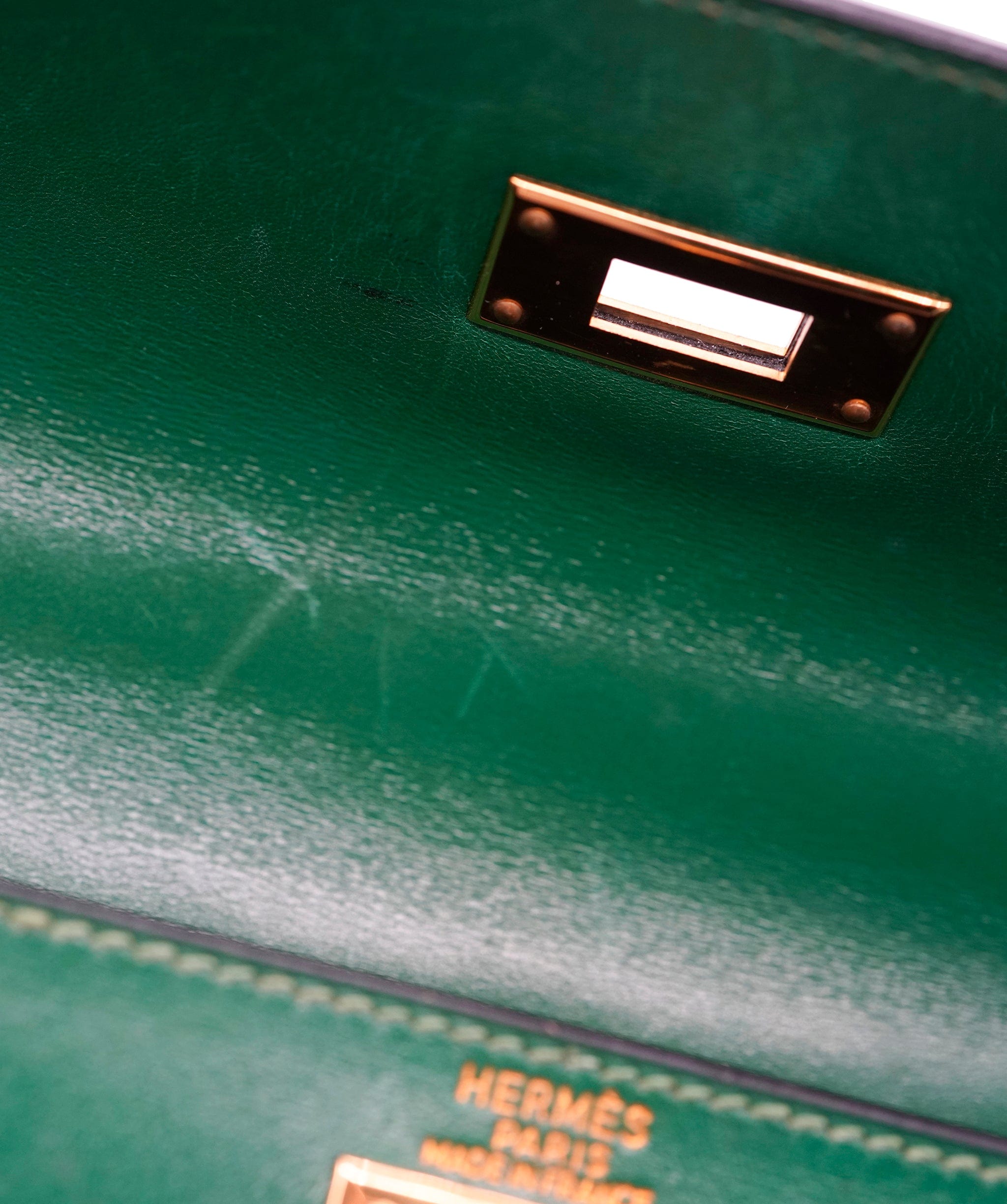 Hermès Hermes green box leather kelly 28 with GHW - AJC0920