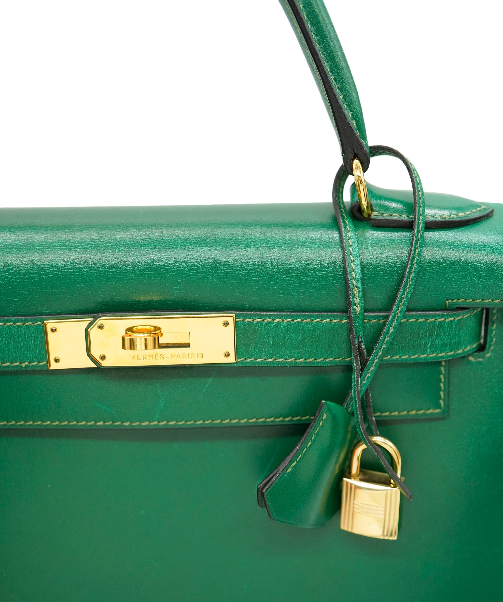 Hermès Hermes green box leather kelly 28 with GHW - AJC0920