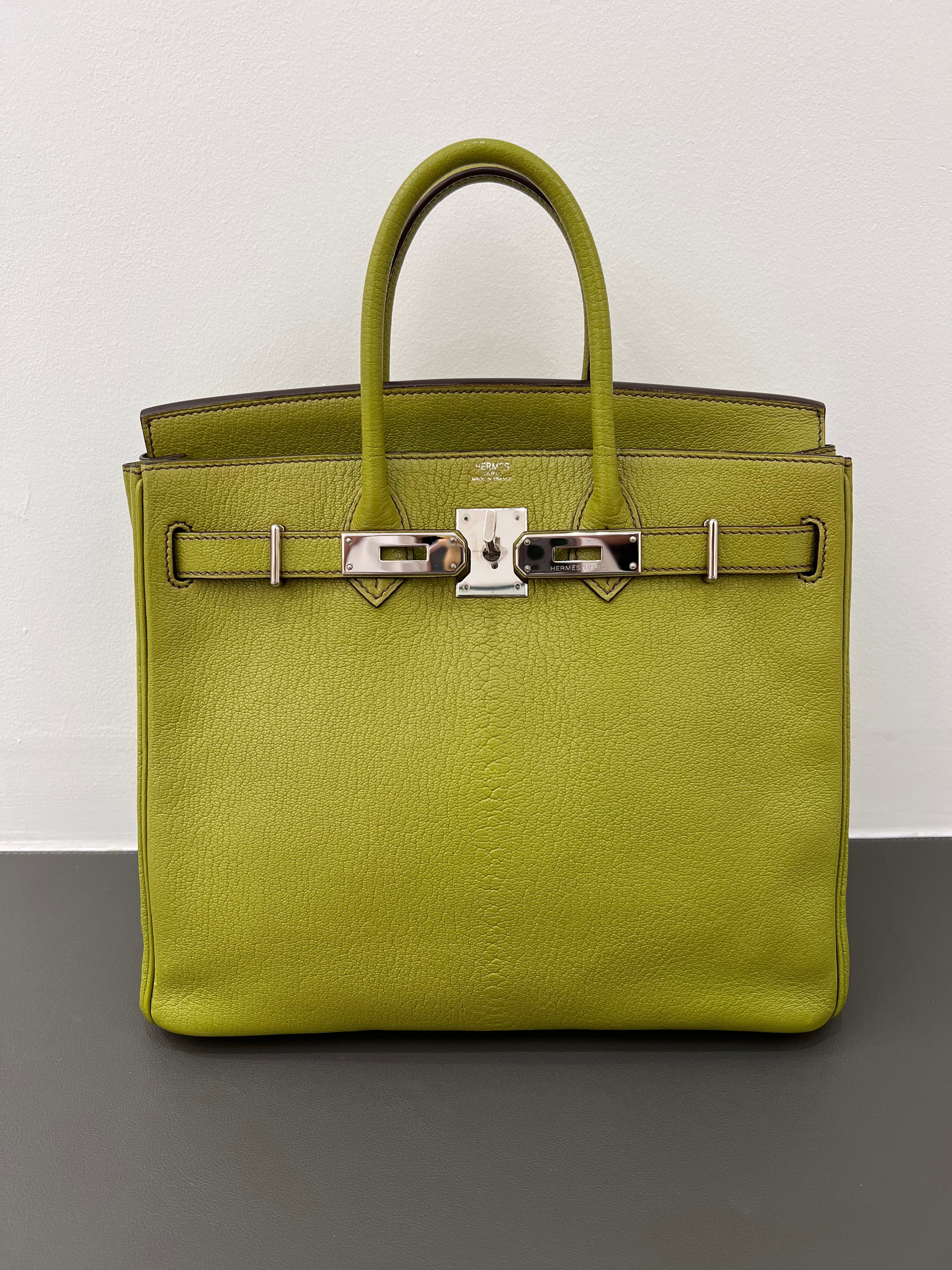 Hermès Hermes HAC Birkin 28 Vert Anis PHW #J SYCYR453