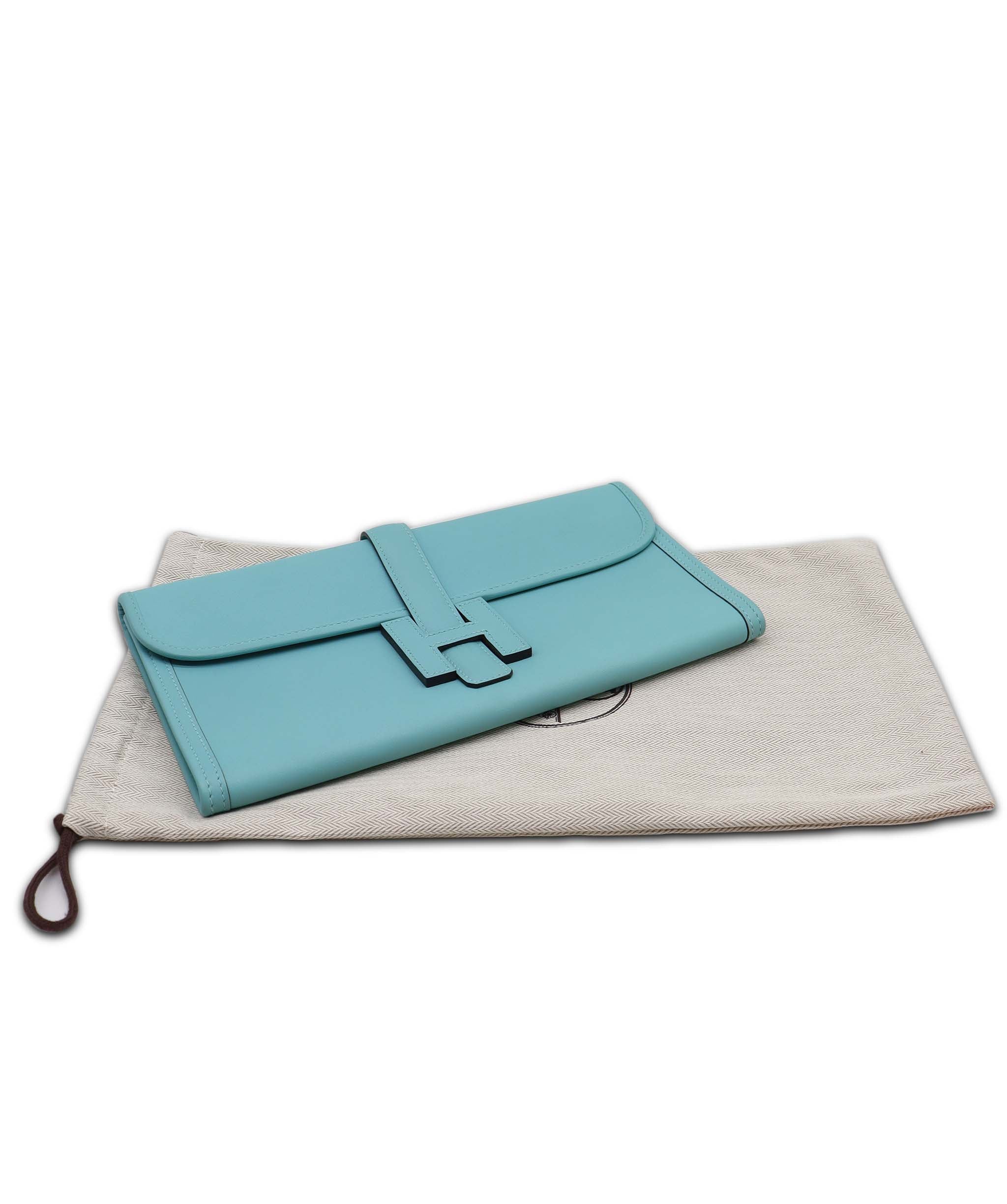 Hermès Hermes Jige Blue Atoll Swift Stamp T DXBS6096