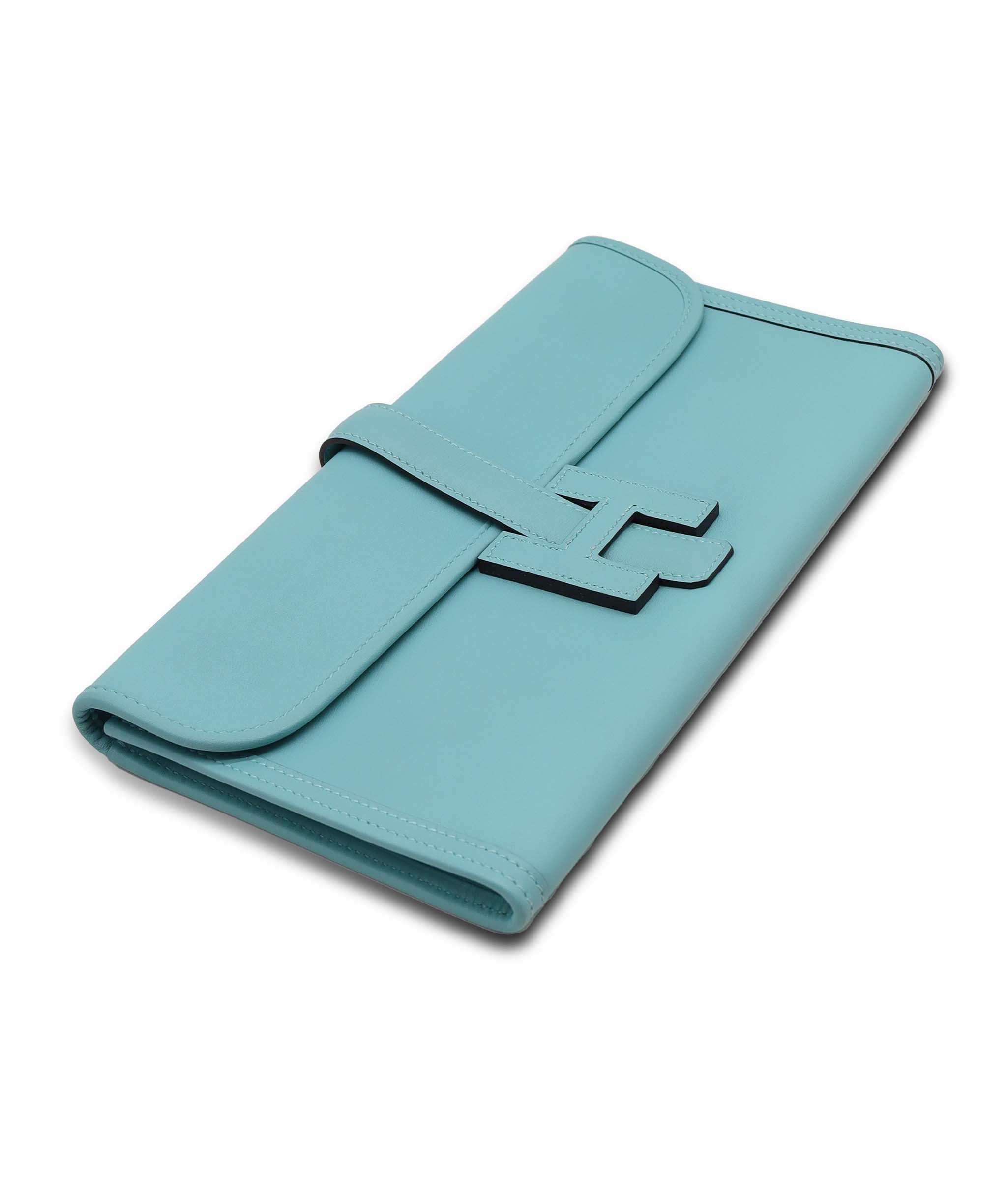 Hermès Hermes Jige Blue Atoll Swift Stamp T DXBS6096