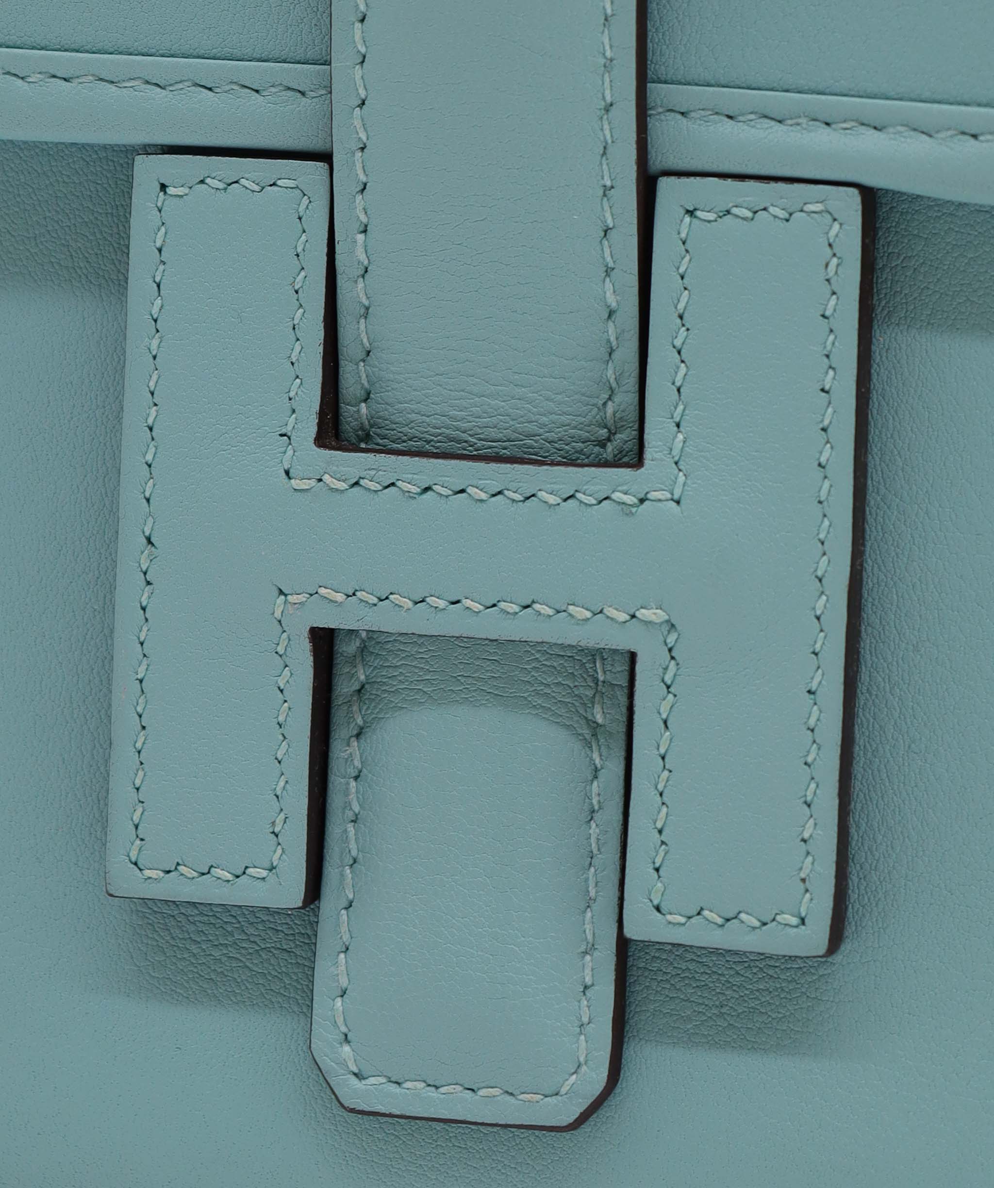 Hermès Hermes Jige Blue Atoll Swift Stamp T DXBS6096