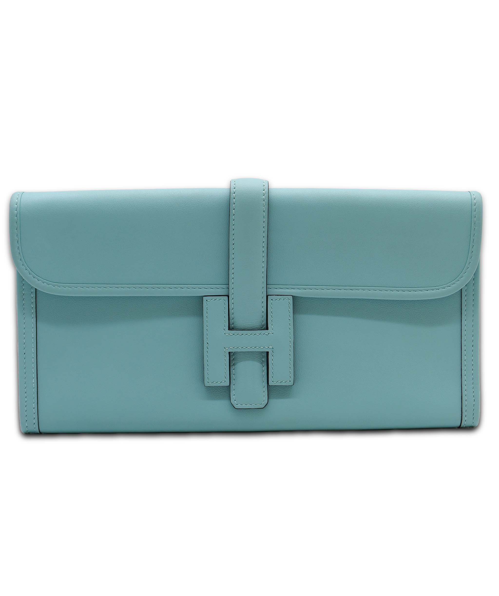 Hermès Hermes Jige Blue Atoll Swift Stamp T DXBS6096