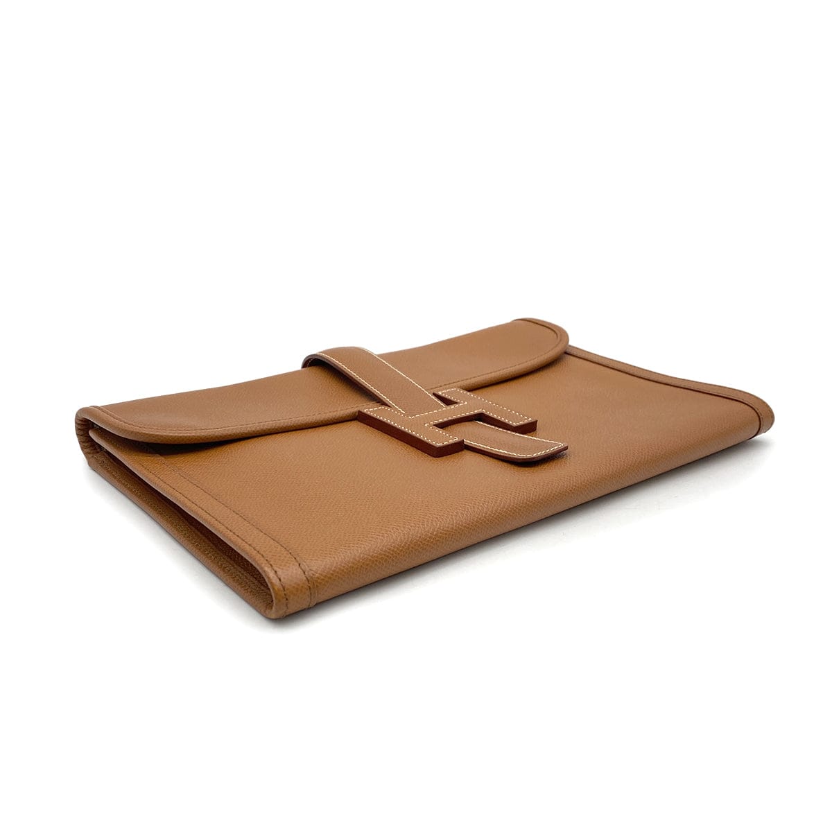 Hermès HERMES JIGE PM CLUTCH BAG GOLD COURCHEVEL 1997 SQUARE A 90321637 DXBS6383