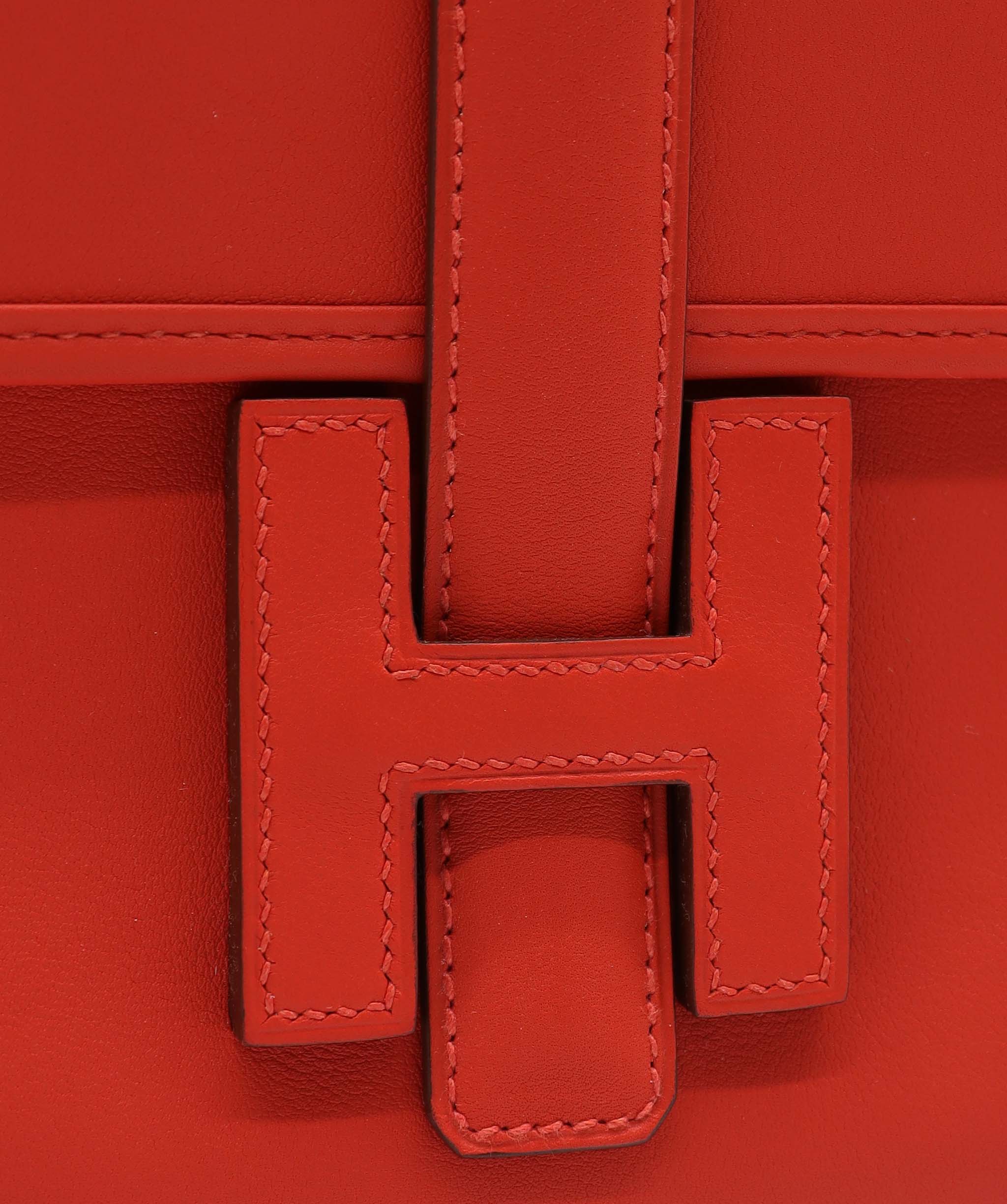 Hermès Hermes Jige Rouge Swift Stamp T DXBS6095
