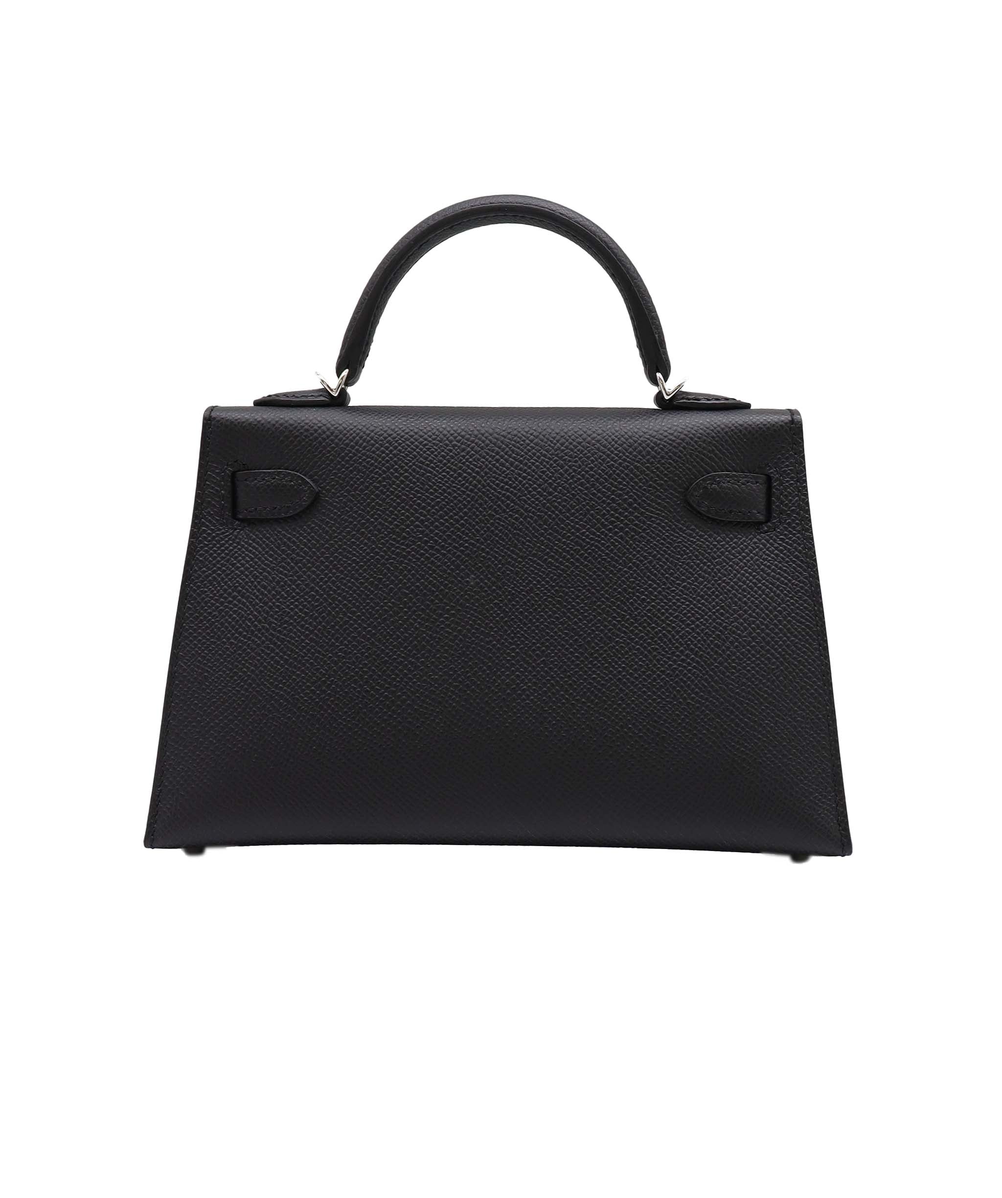 Hermès Hermes Kelly 20 Black Epsom PHW #W SKC1968
