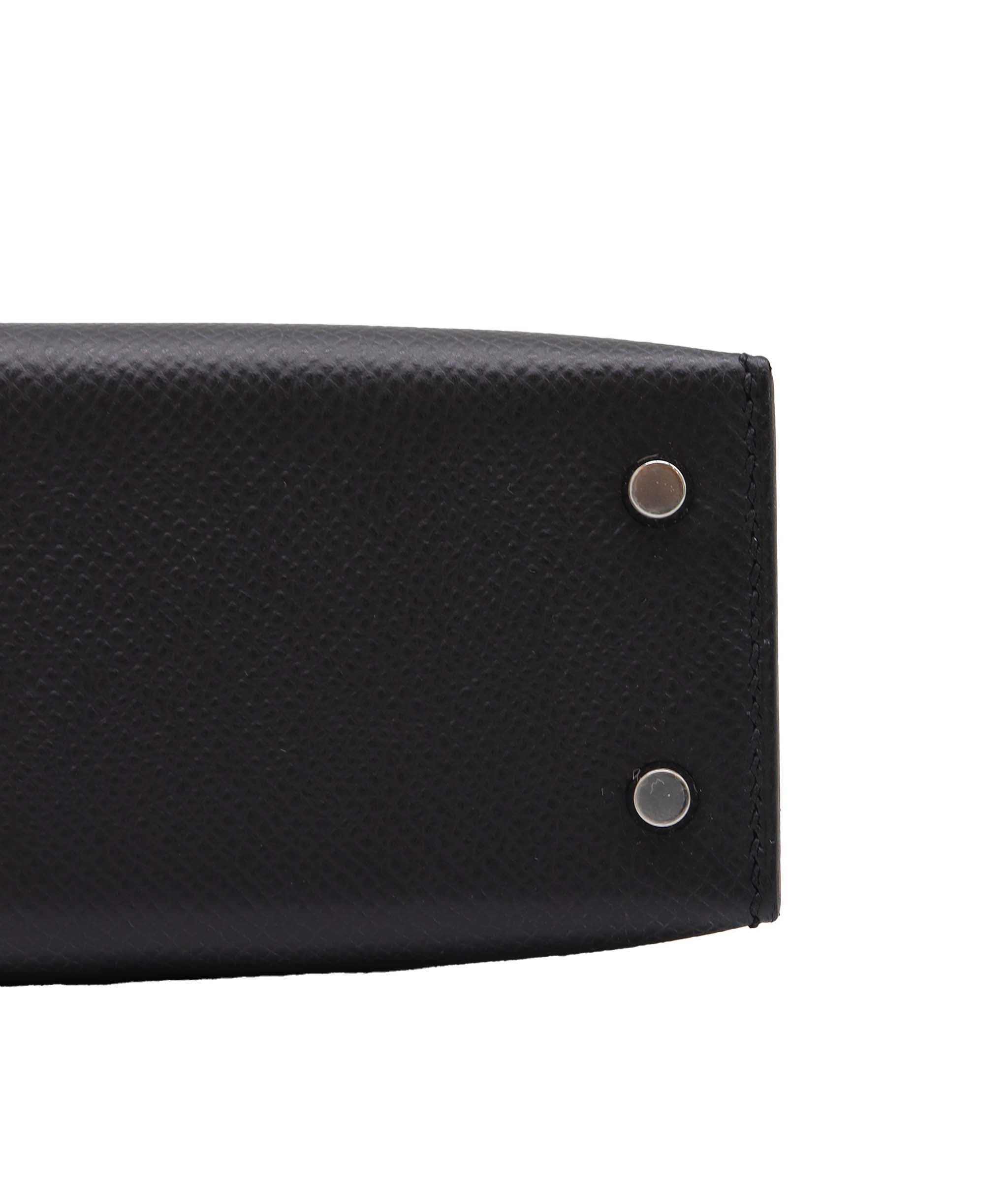 Hermès Hermes Kelly 20 Black Epsom PHW #W SKC1968