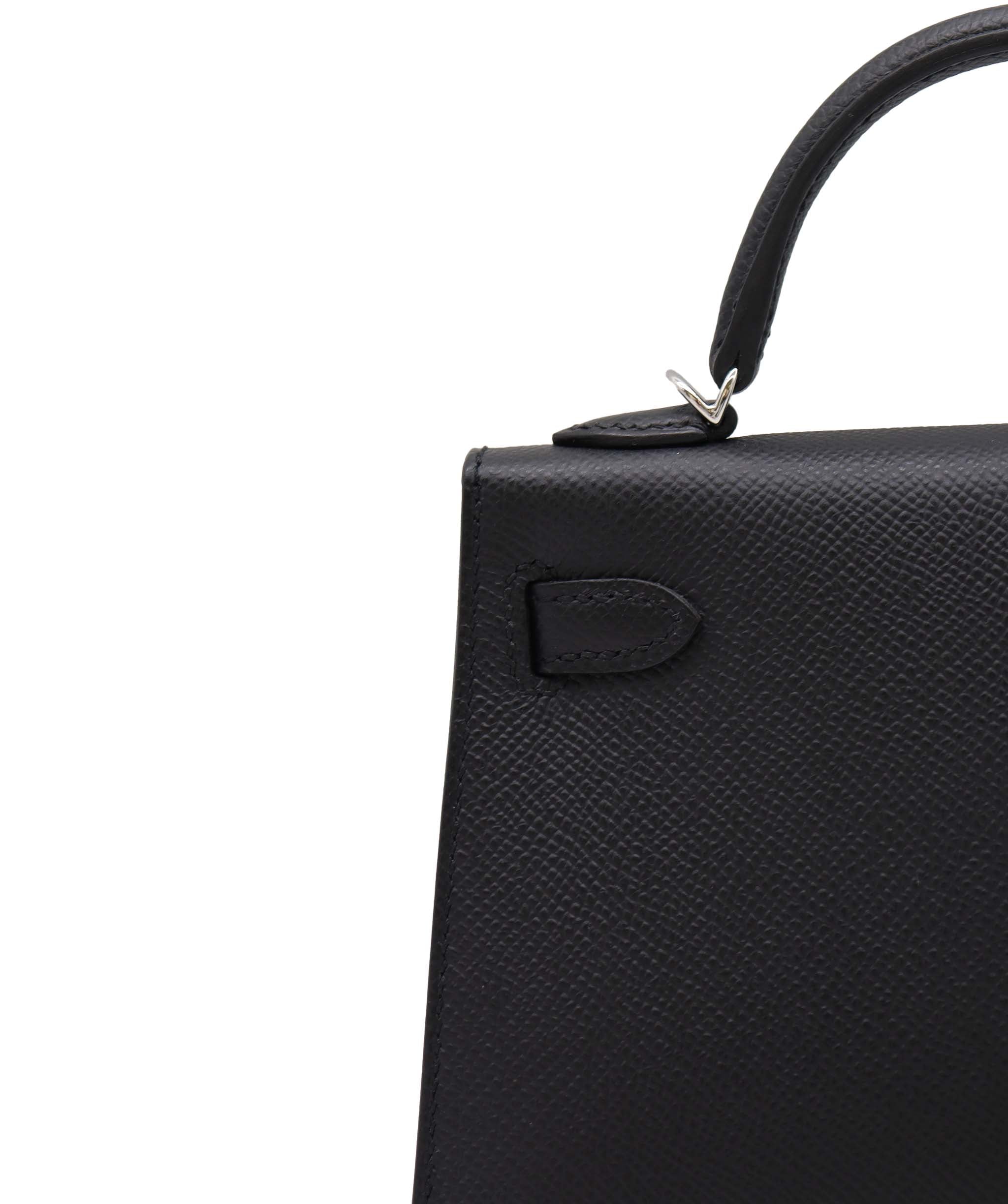 Hermès Hermes Kelly 20 Black Epsom PHW #W SKC1968